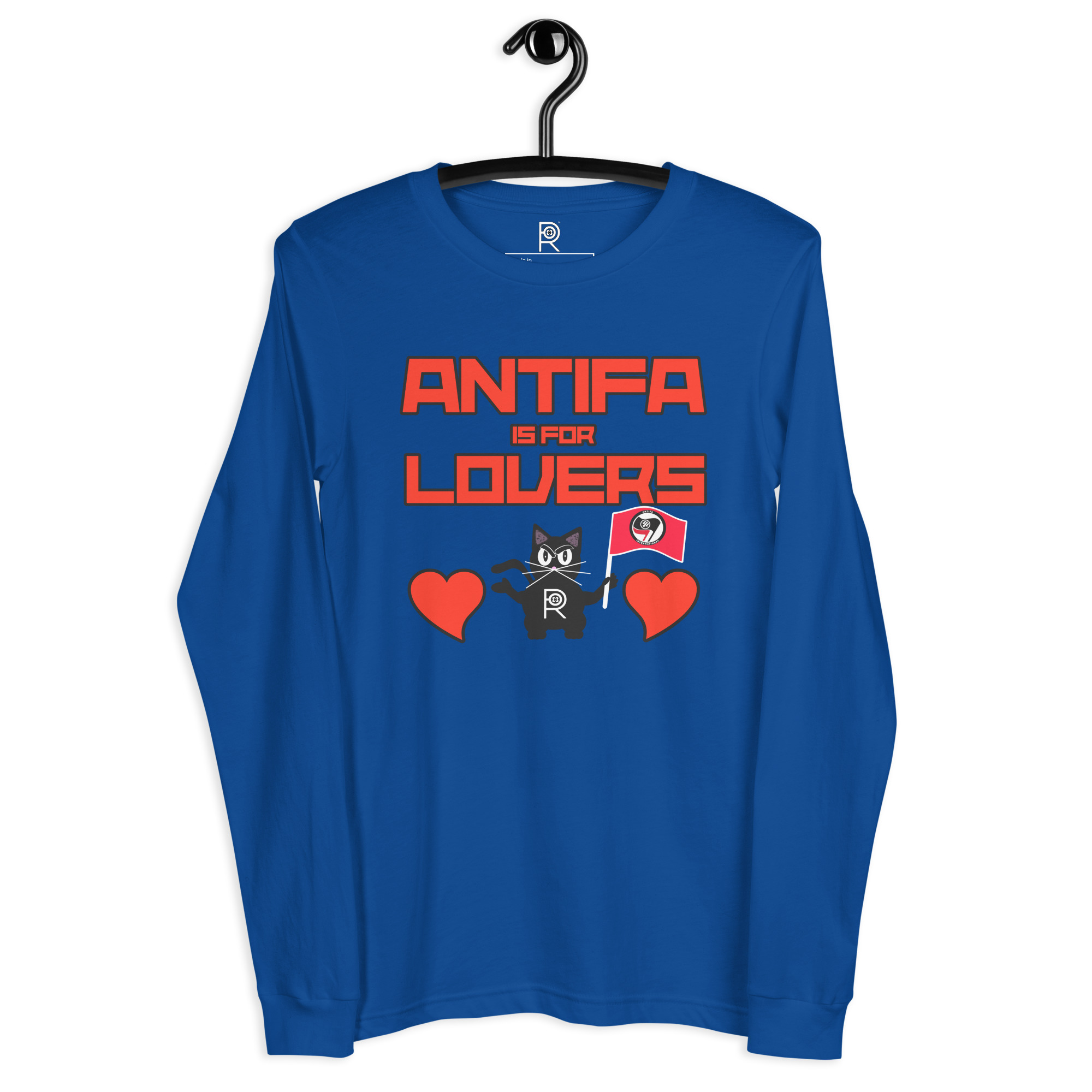 R - Antifa Is For Lovers Dark Style Unisex Long Sleeve Tee - Image 12