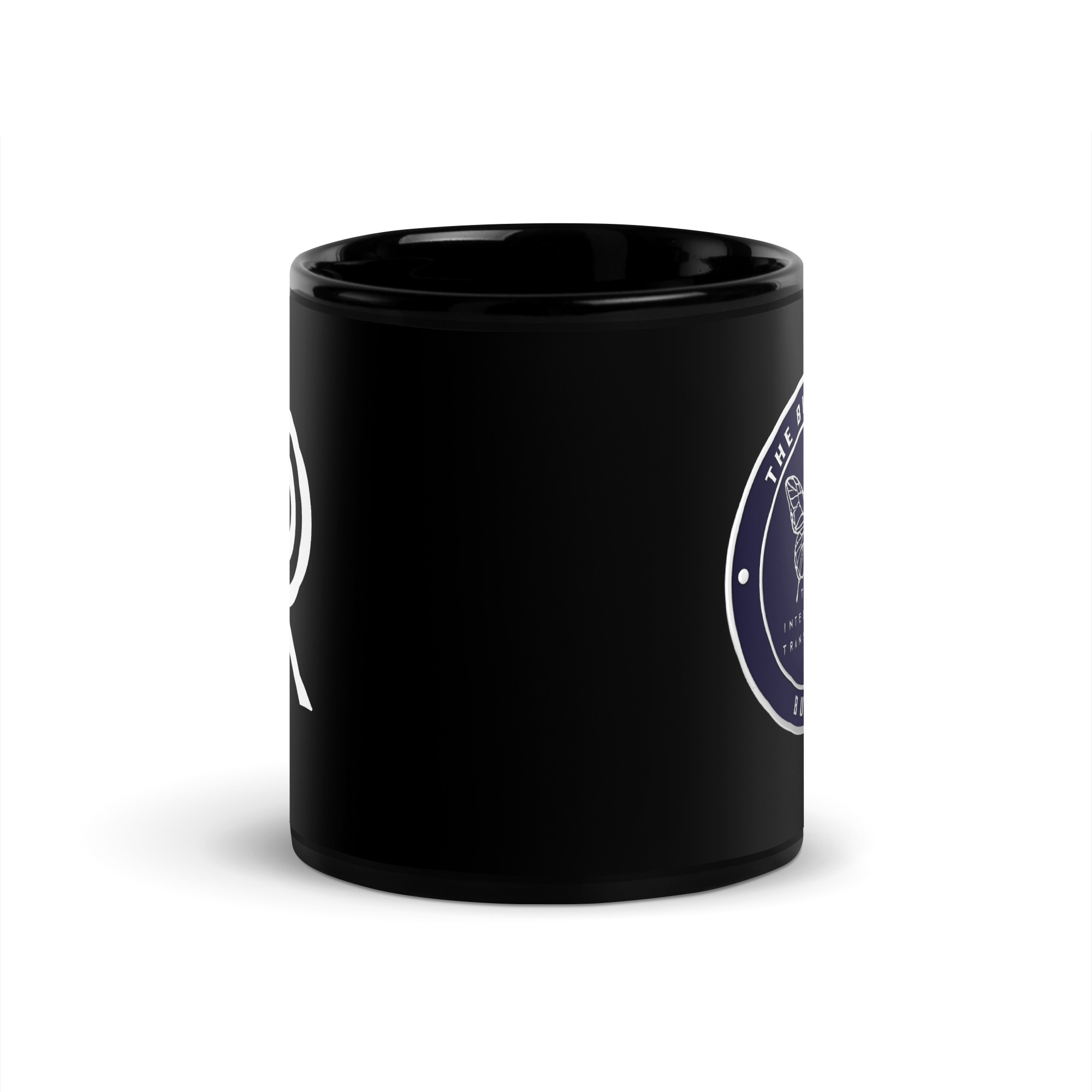 R - The Butterfly Bureau Black Glossy Mug - Image 3