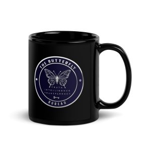 R - The Butterfly Bureau Black Glossy Mug