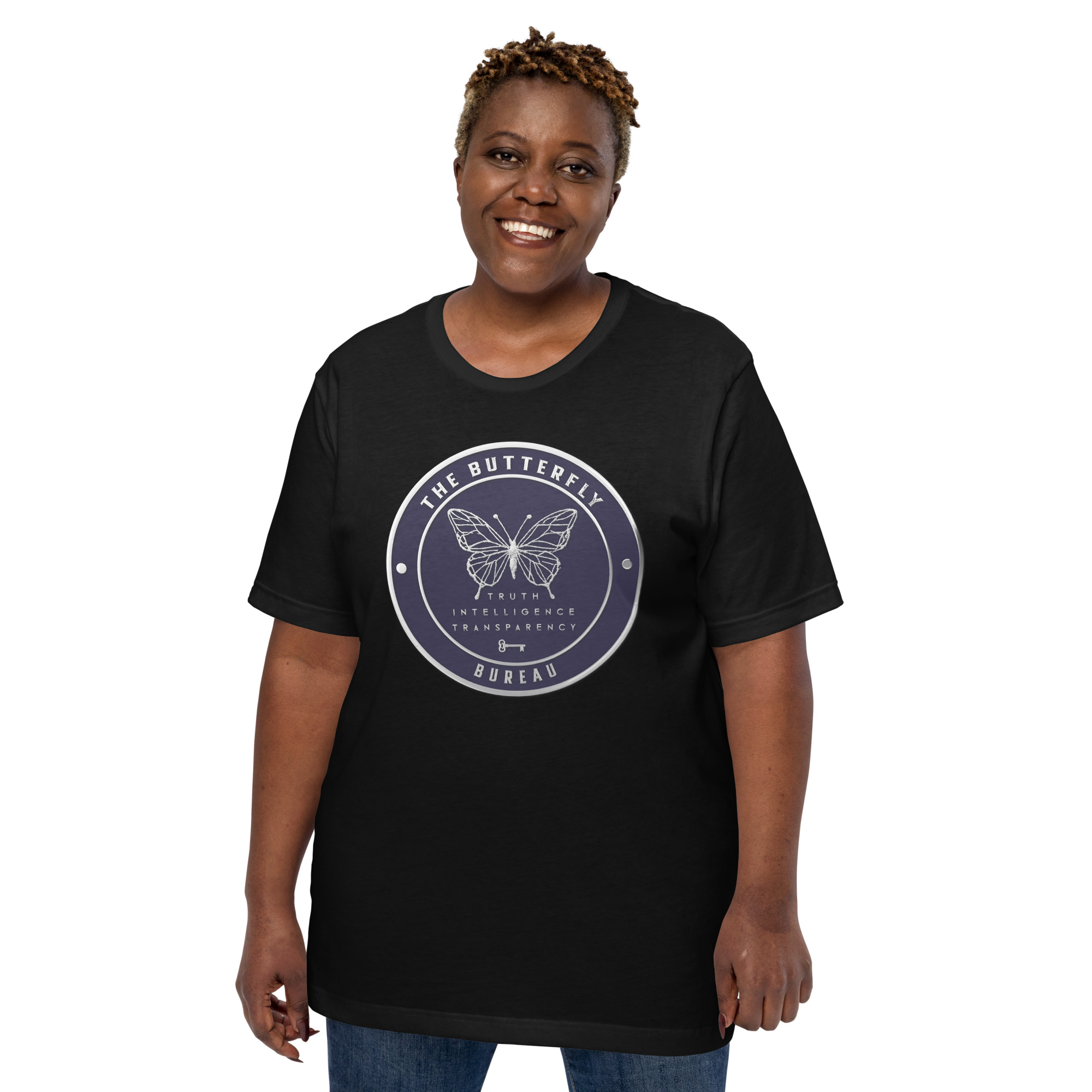 R - The Butterfly Bureau Dark Style Unisex T-shirt - Image 3