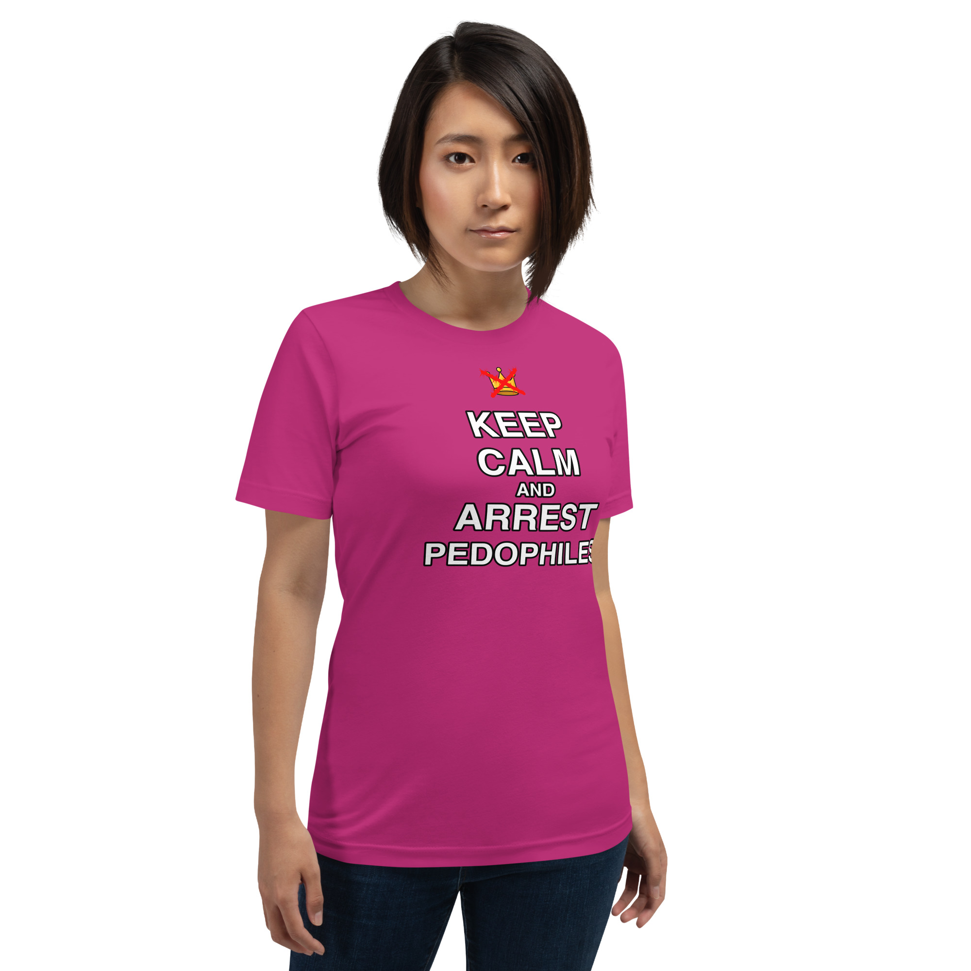 R - Keep Calm And Arrest Pedophiles Dark Style Unisex T-shirt - Image 3