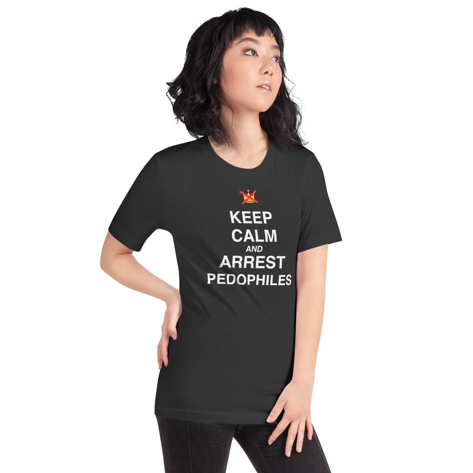 R - Keep Calm And Arrest Pedophiles Dark Style Unisex T-shirt - Image 4