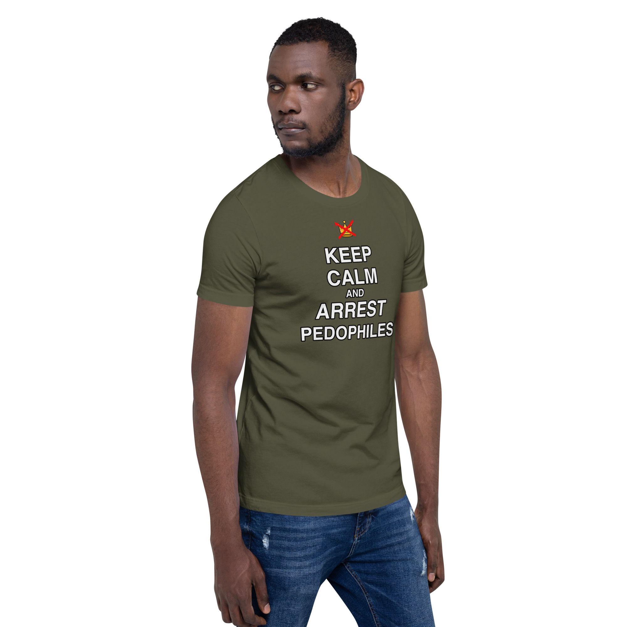 R - Keep Calm And Arrest Pedophiles Dark Style Unisex T-shirt - Image 5