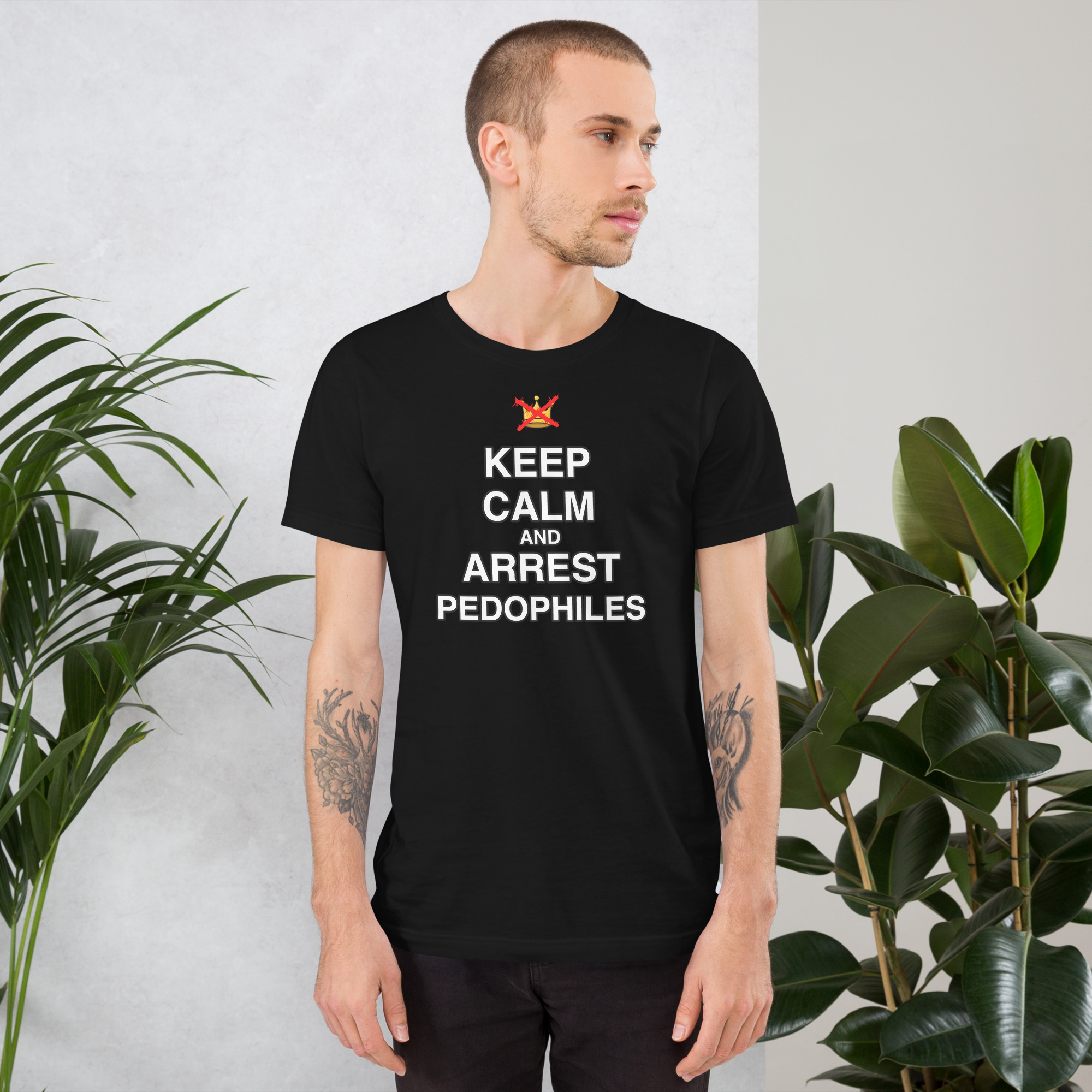 R - Keep Calm And Arrest Pedophiles Dark Style Unisex T-shirt - Image 2