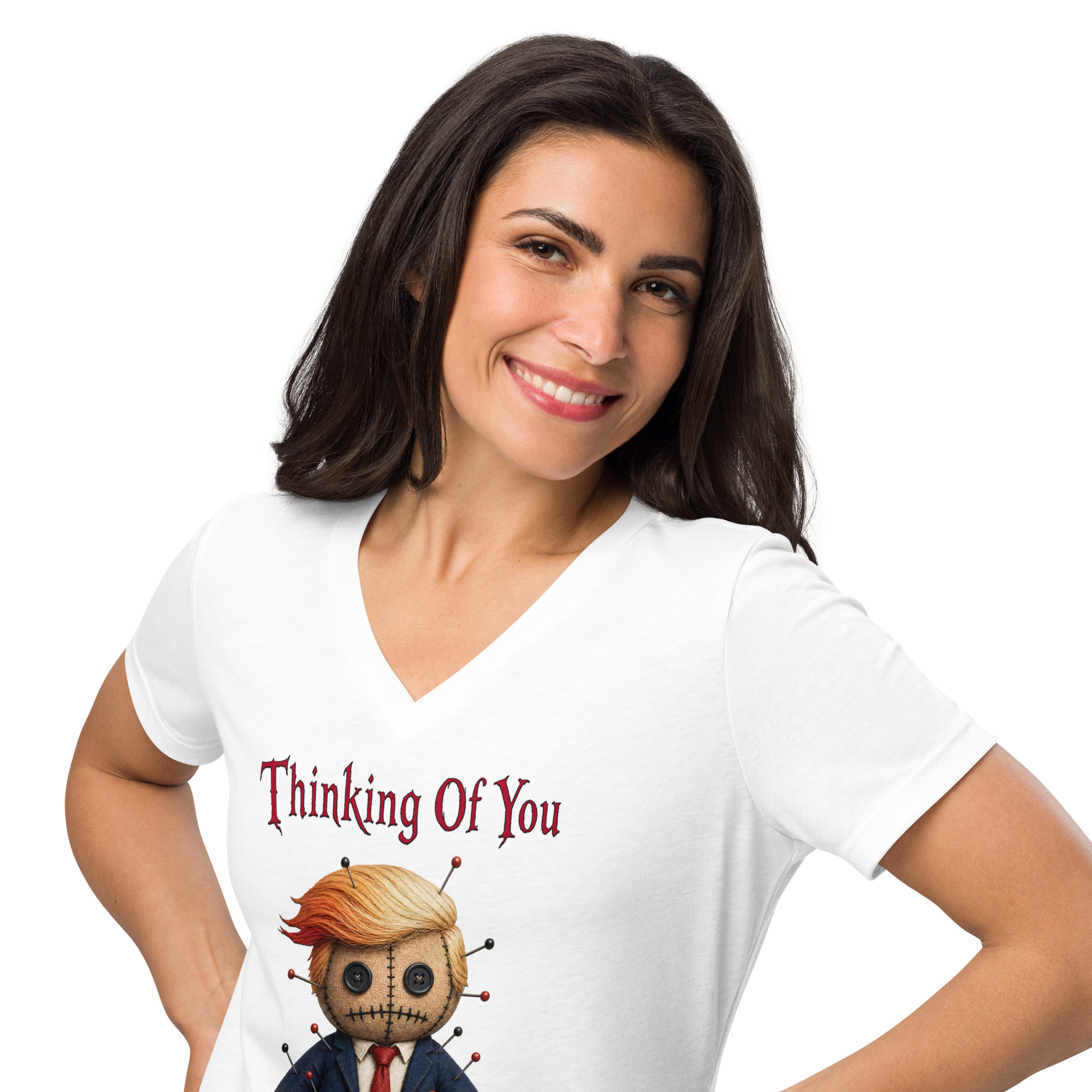 R - Thinking Of You - Style 1 - Women’s Relaxed V-neck T-shirt - Image 3