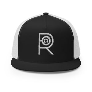 R - White and Black Trucker Cap