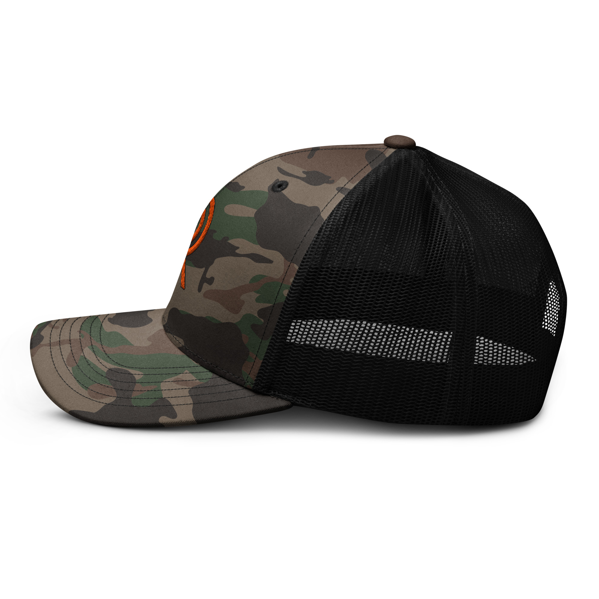 R - Orange On Mesh Camouflage Hat - Image 7