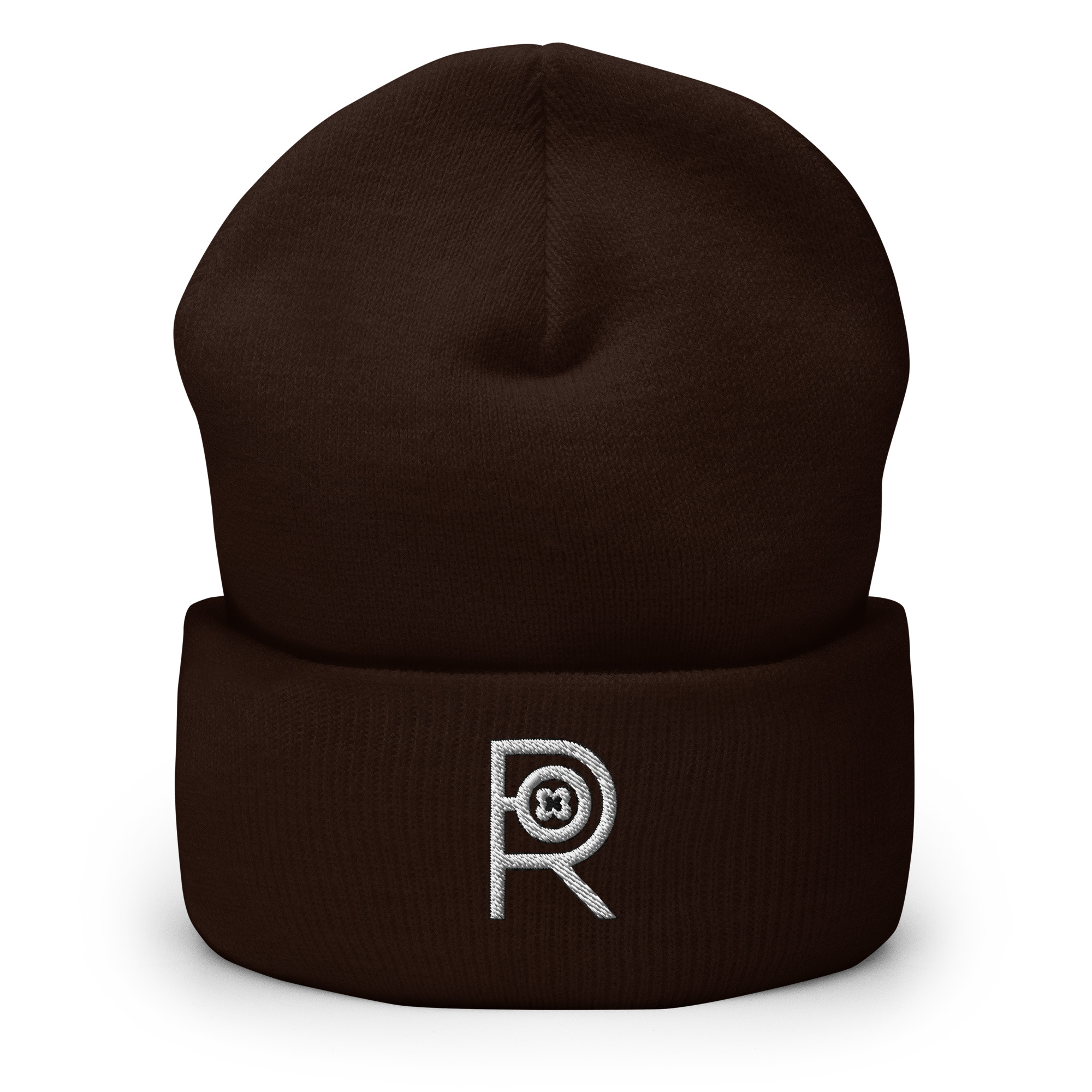 R - White And Black Outlined Unisex Cuffed Beanie - Image 17