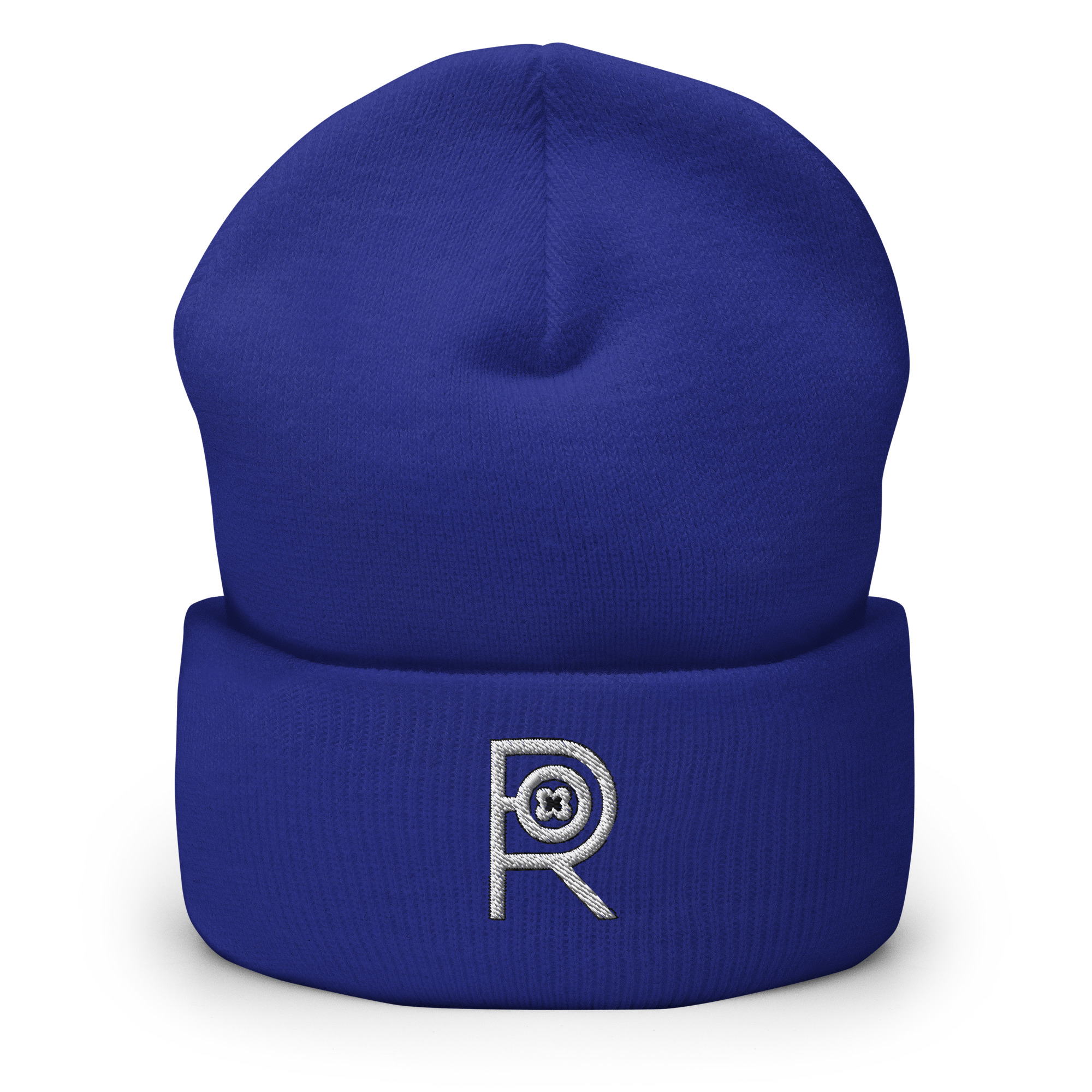 R - White And Black Outlined Unisex Cuffed Beanie - Image 20