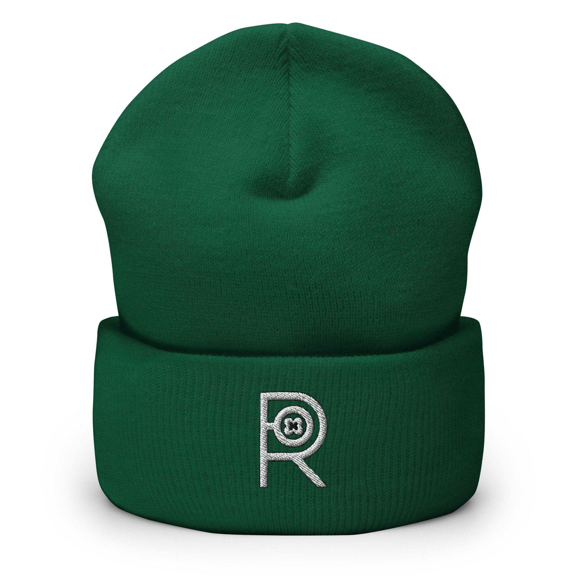 R - White And Black Outlined Unisex Cuffed Beanie - Image 23