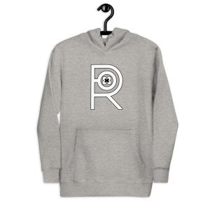 R - White And Black On Grey Unisex Hoodie