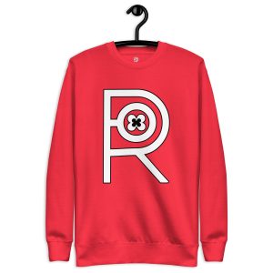R - White And Black On Red Unisex Premium Sweatshirt