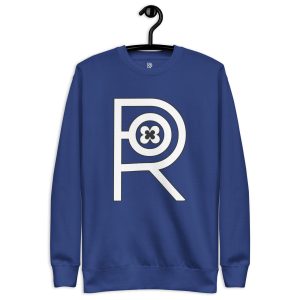 R - White And Black Royal Blue Unisex Premium Sweatshirt