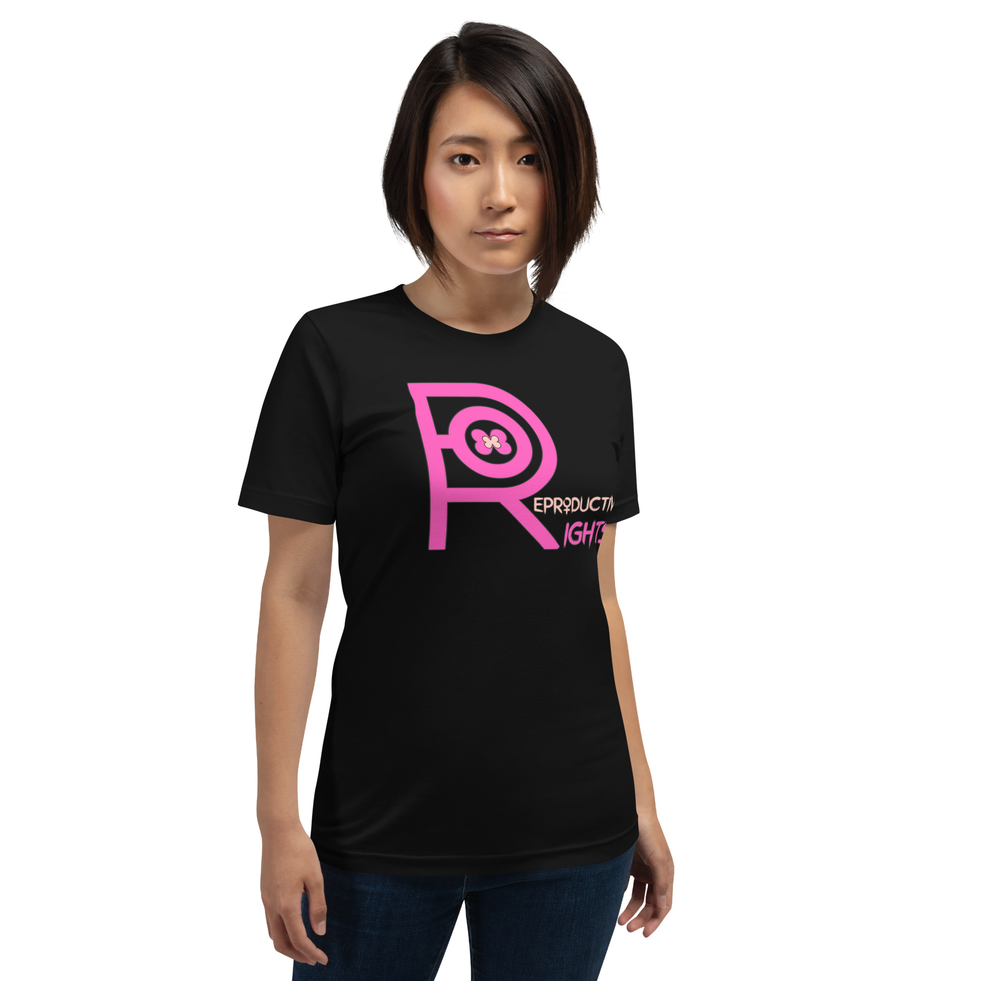 R - Reproductive Rights Black Unisex T-shirt - Image 2
