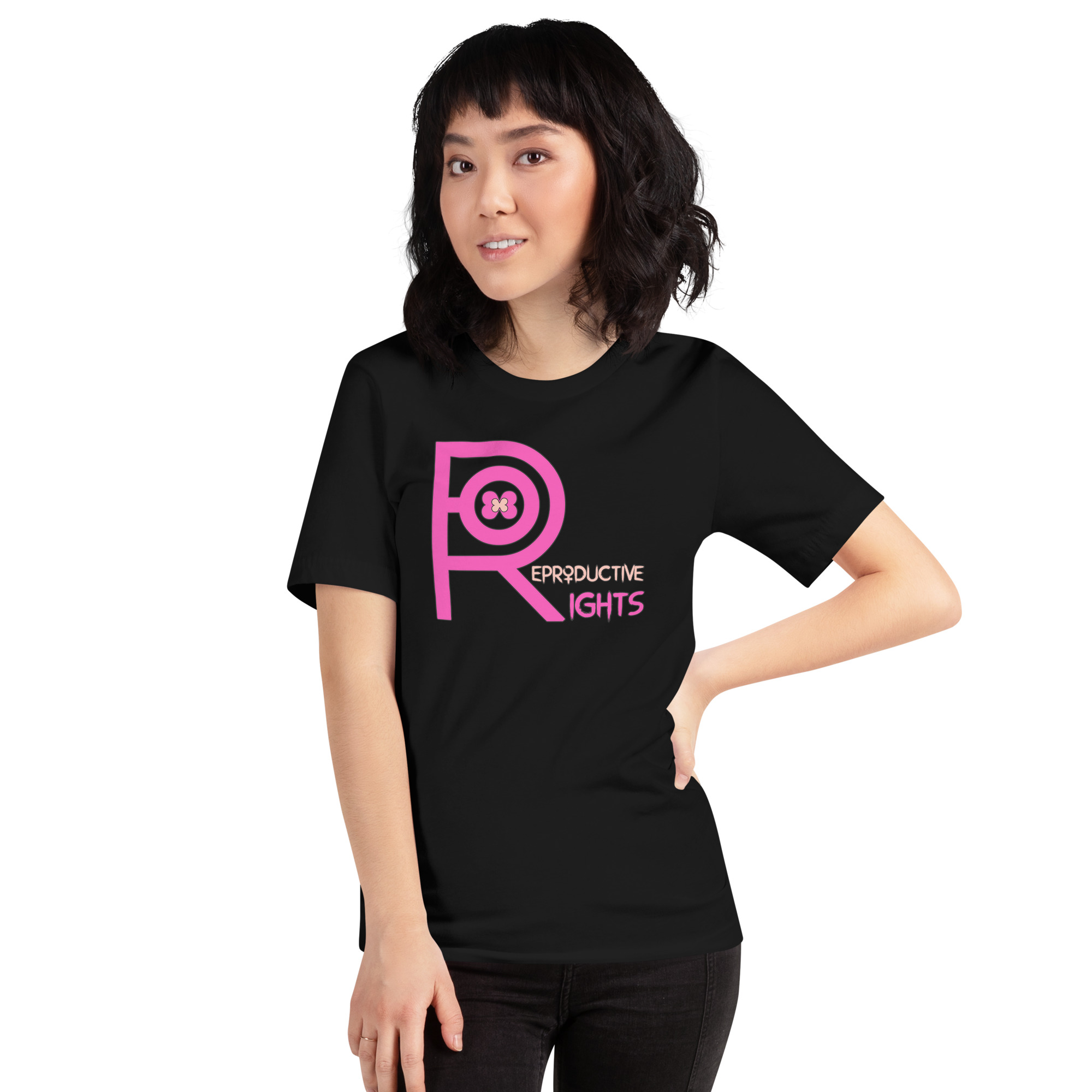 R - Reproductive Rights Black Unisex T-shirt - Image 3