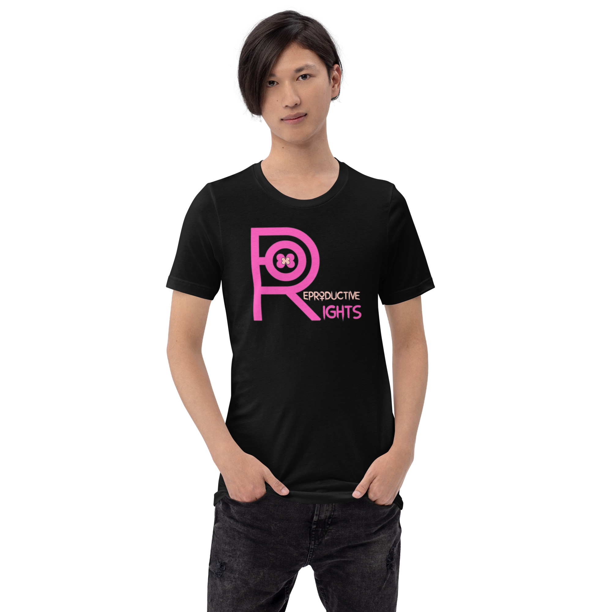 R - Reproductive Rights Black Unisex T-shirt - Image 4