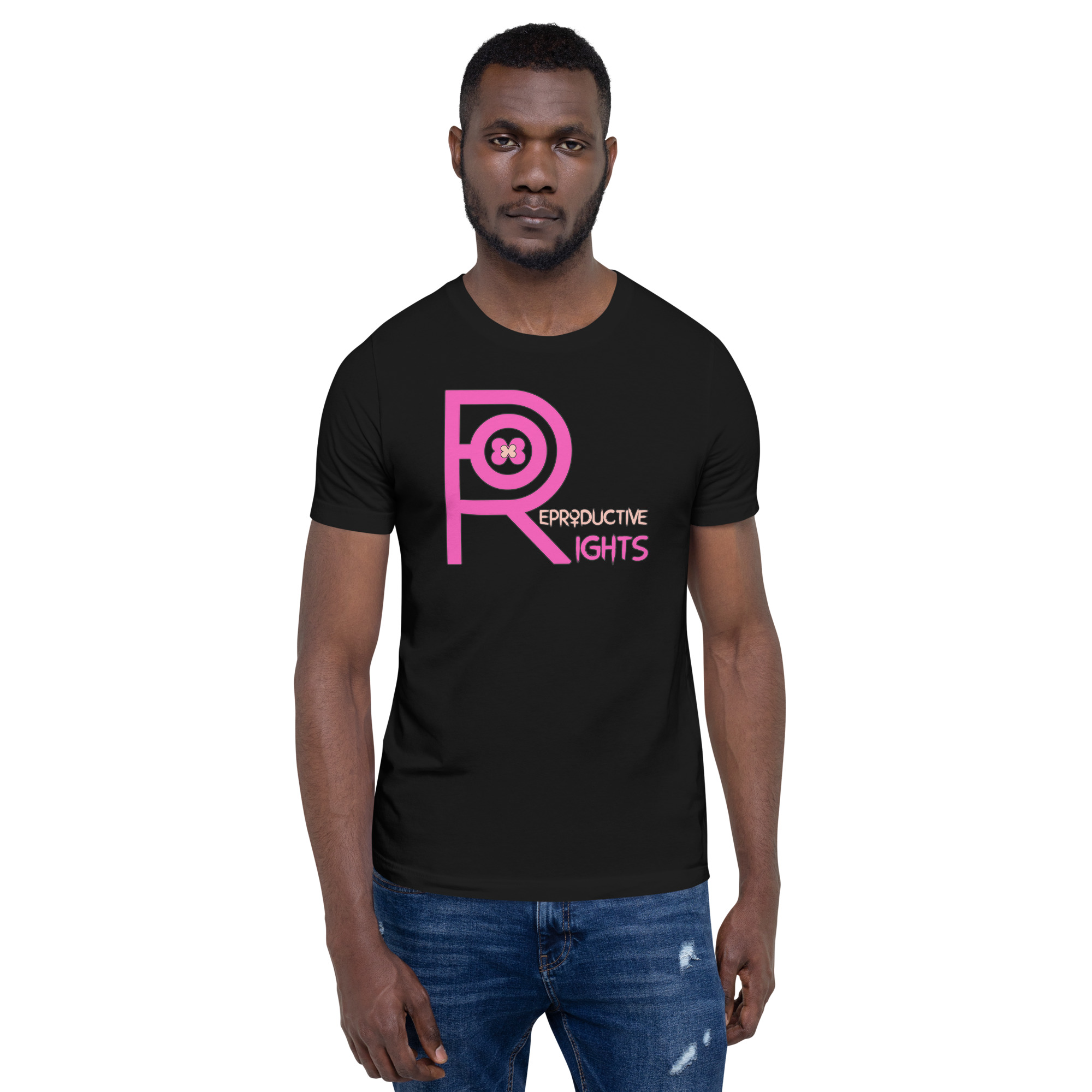 R - Reproductive Rights Black Unisex T-shirt - Image 5