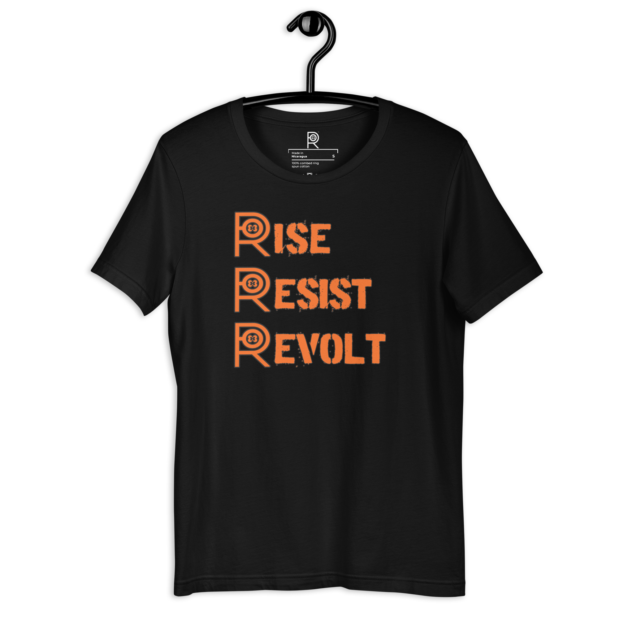 R - Rise Resist Revolt Orange And Black Dark Style Unisex T-shirt