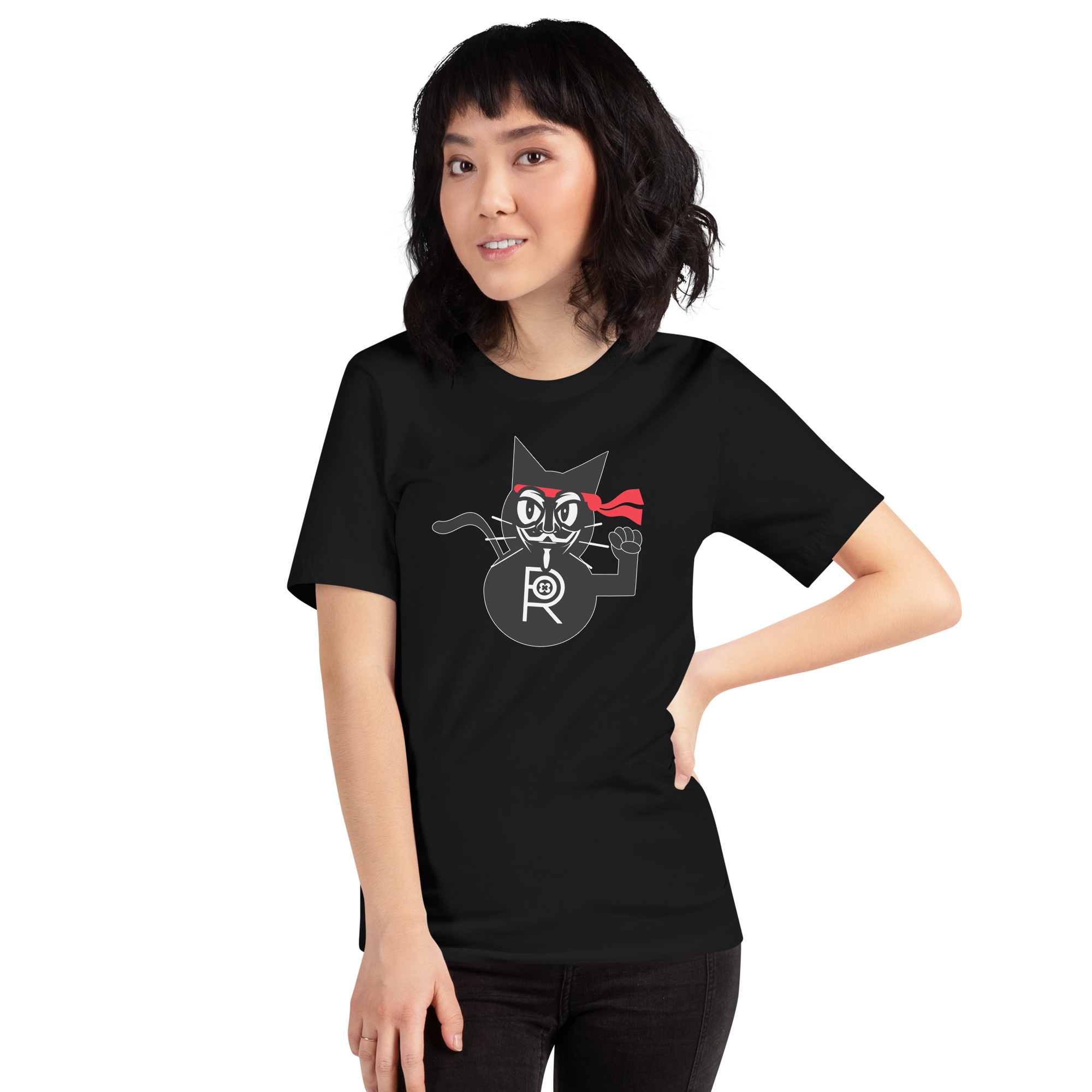 R - Revolutionary Kitty Dark Style Unisex T-shirt - Image 3