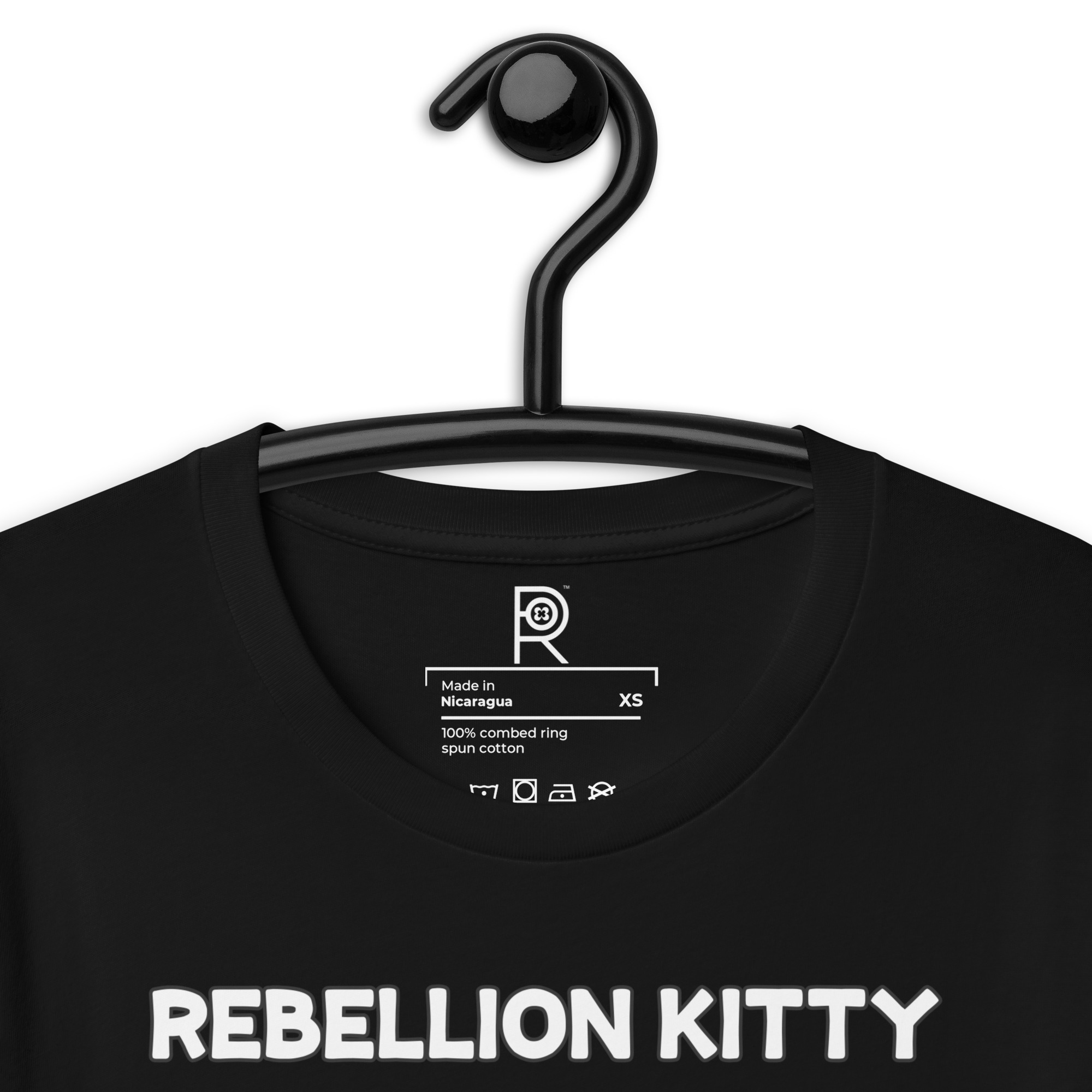 R - Rebellion Kitty Says Punching Nazis Is Great Cardio Pow Black Unisex T-shirt - Image 8