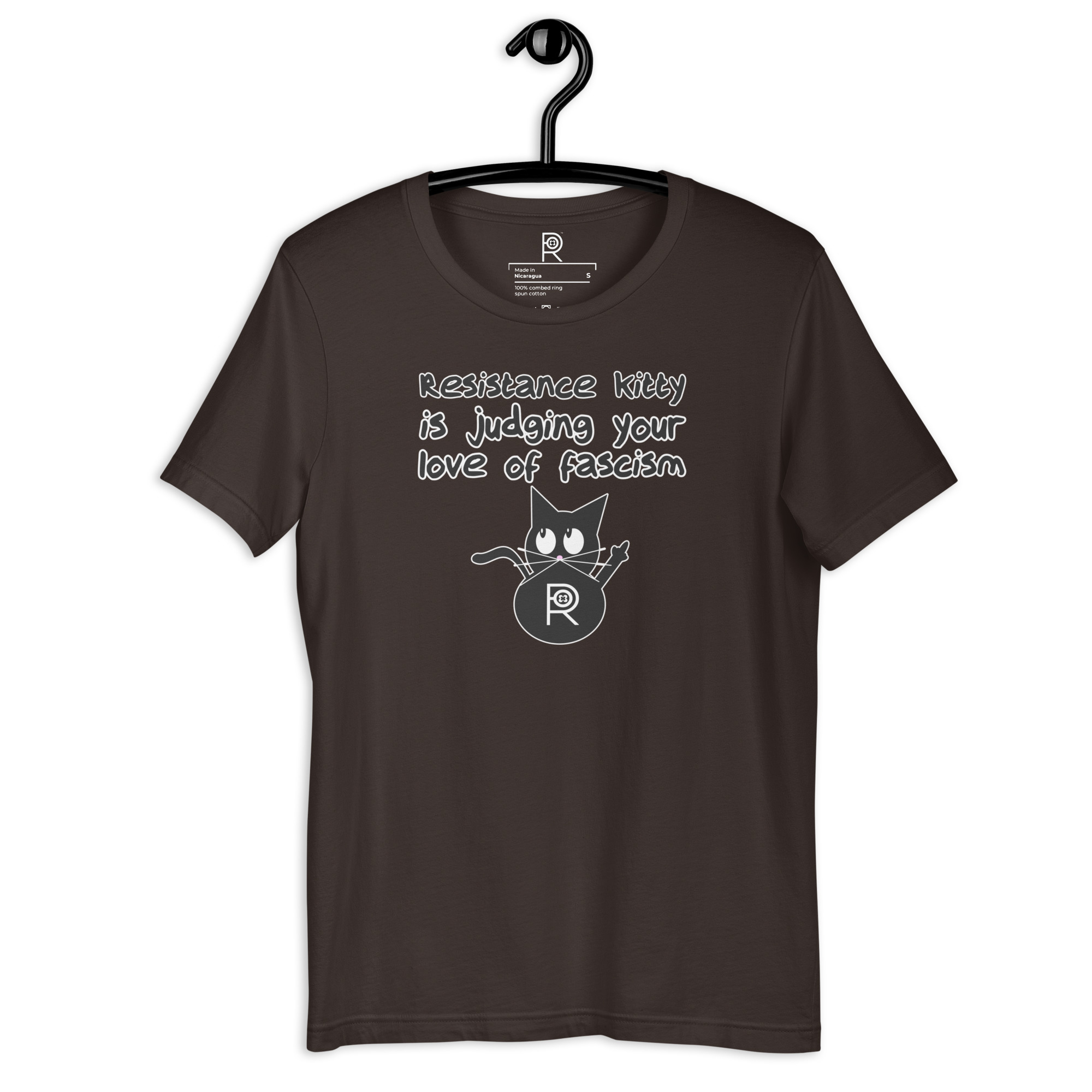 R - Resistance Kitty Is Judging Your Love Of Fascism Dark Style Unisex T-shirt - Image 25