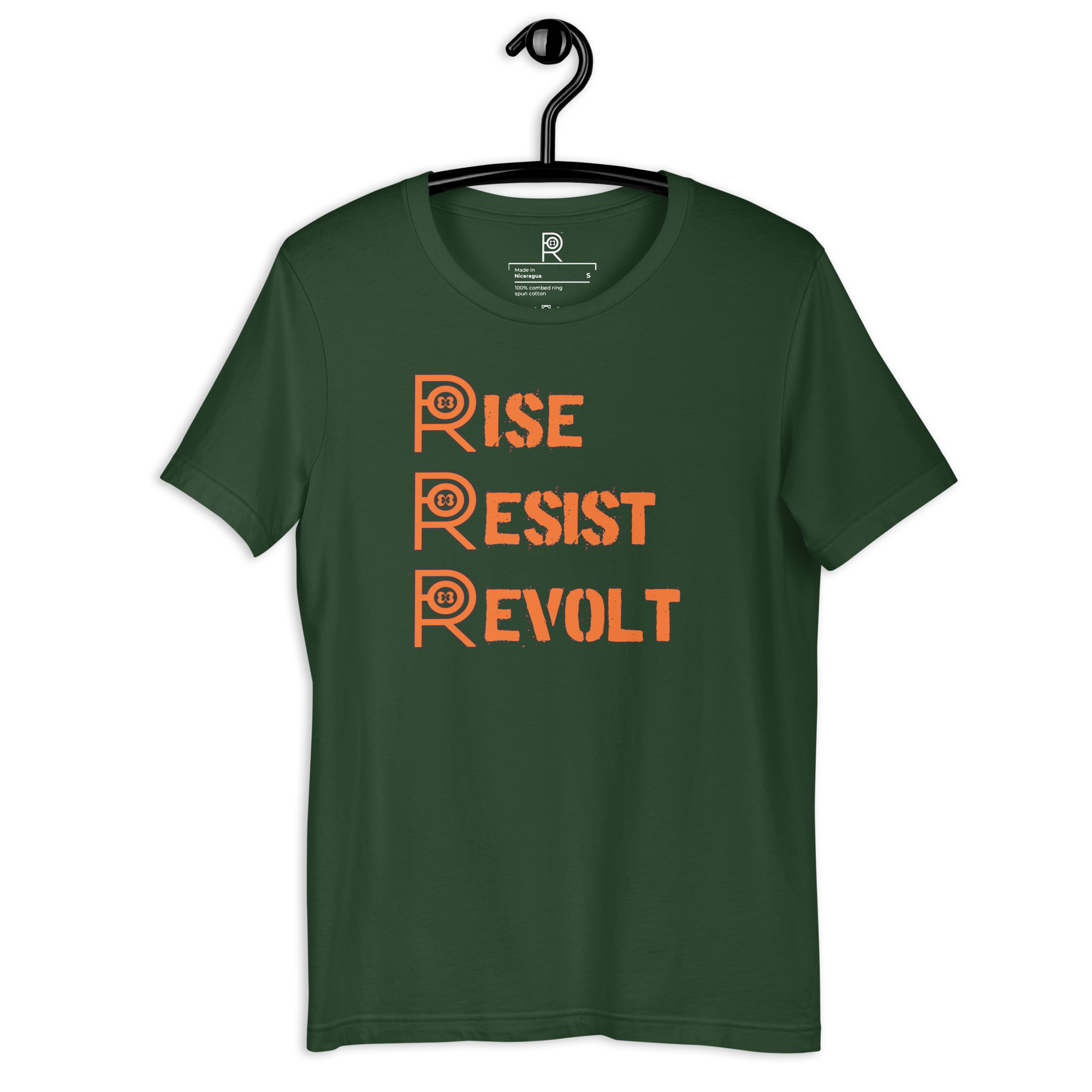 R - Rise Resist Revolt Orange And Black Dark Style Unisex T-shirt - Image 37