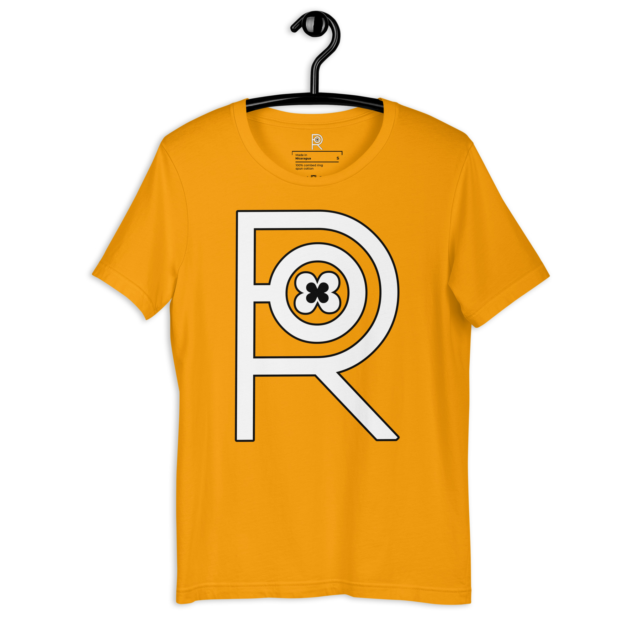 R - White And Black On Gold Unisex T-shirt