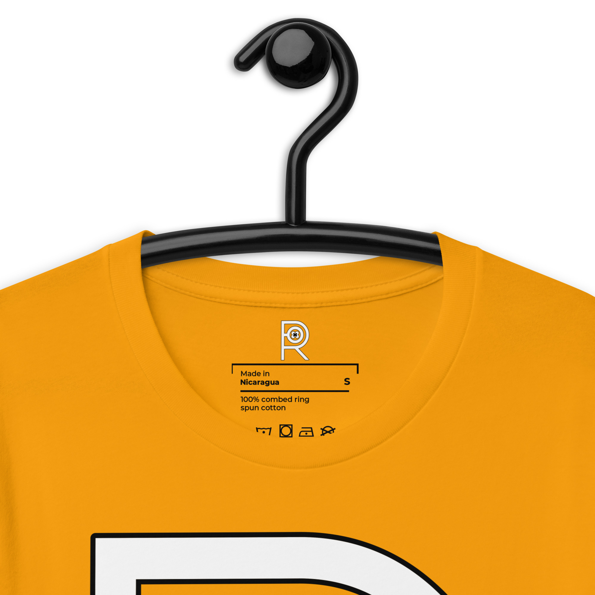 R - White And Black On Gold Unisex T-shirt - Image 12
