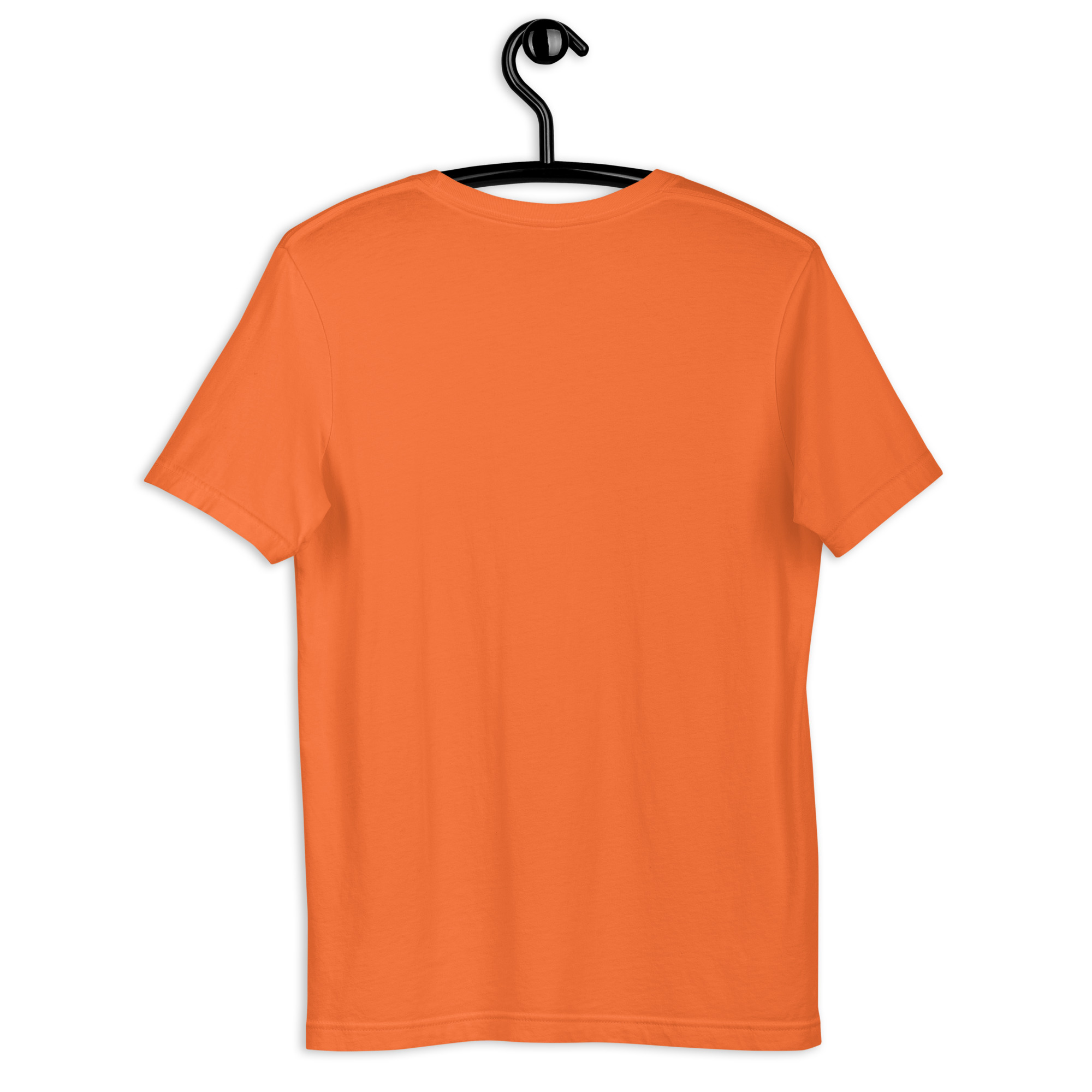 R - White And Black On Orange Unisex T-shirt - Image 11