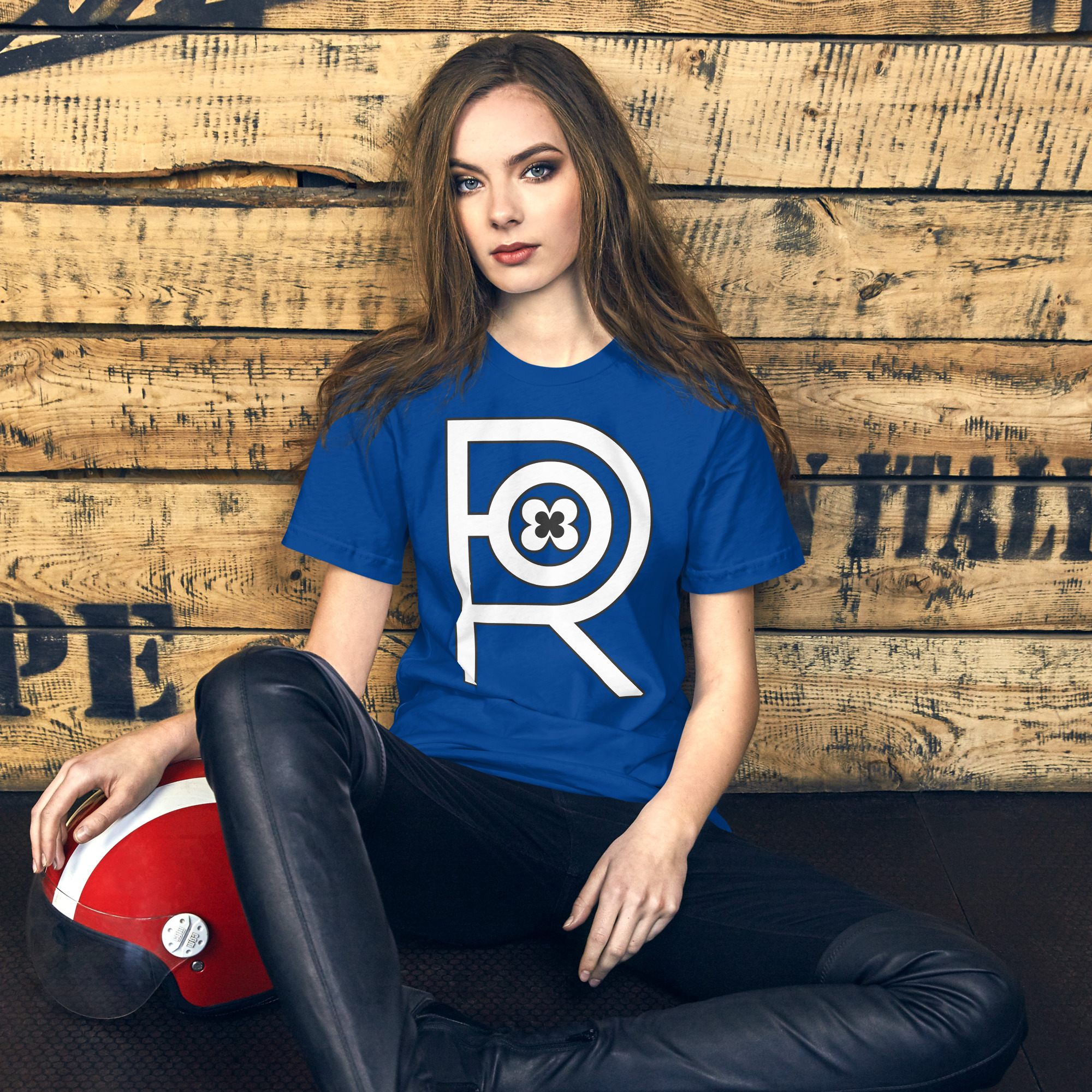 R - White And Black Royal Blue Unisex T-shirt - Image 6