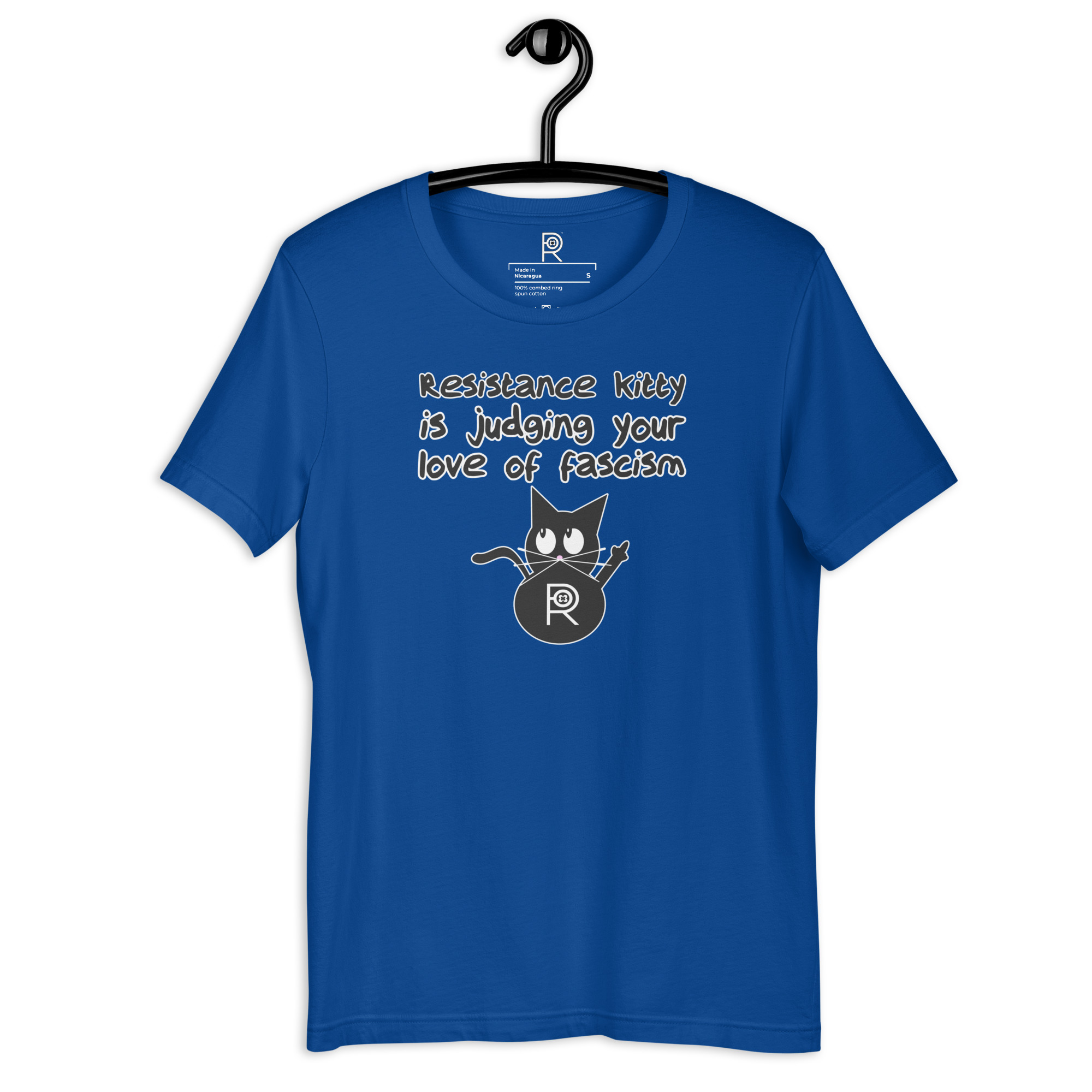 R - Resistance Kitty Is Judging Your Love Of Fascism Dark Style Unisex T-shirt - Image 34