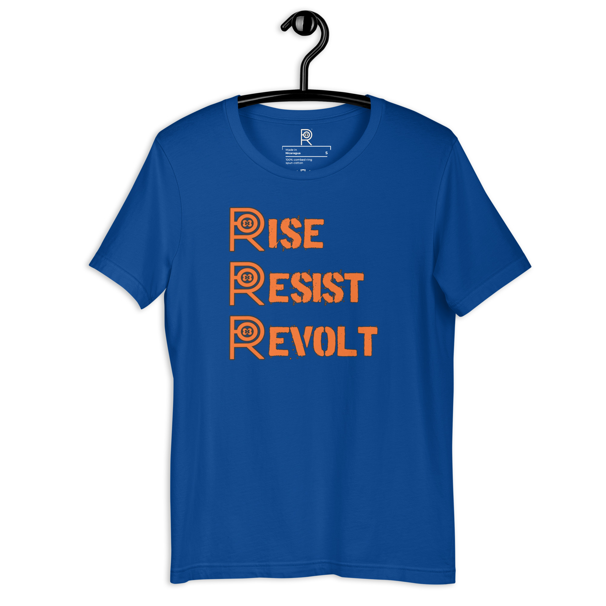 R - Rise Resist Revolt Orange And Black Dark Style Unisex T-shirt - Image 40