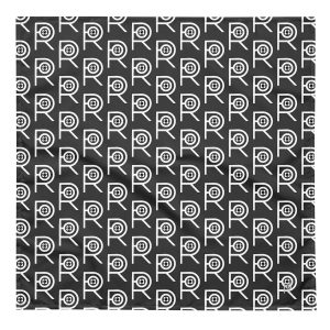 R - White And Black Outlined Eclipse Bandana