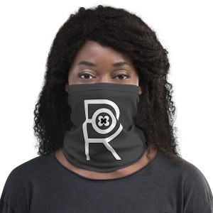 R - White And Black Outlined Unisex Eclipse Neck Gaiter