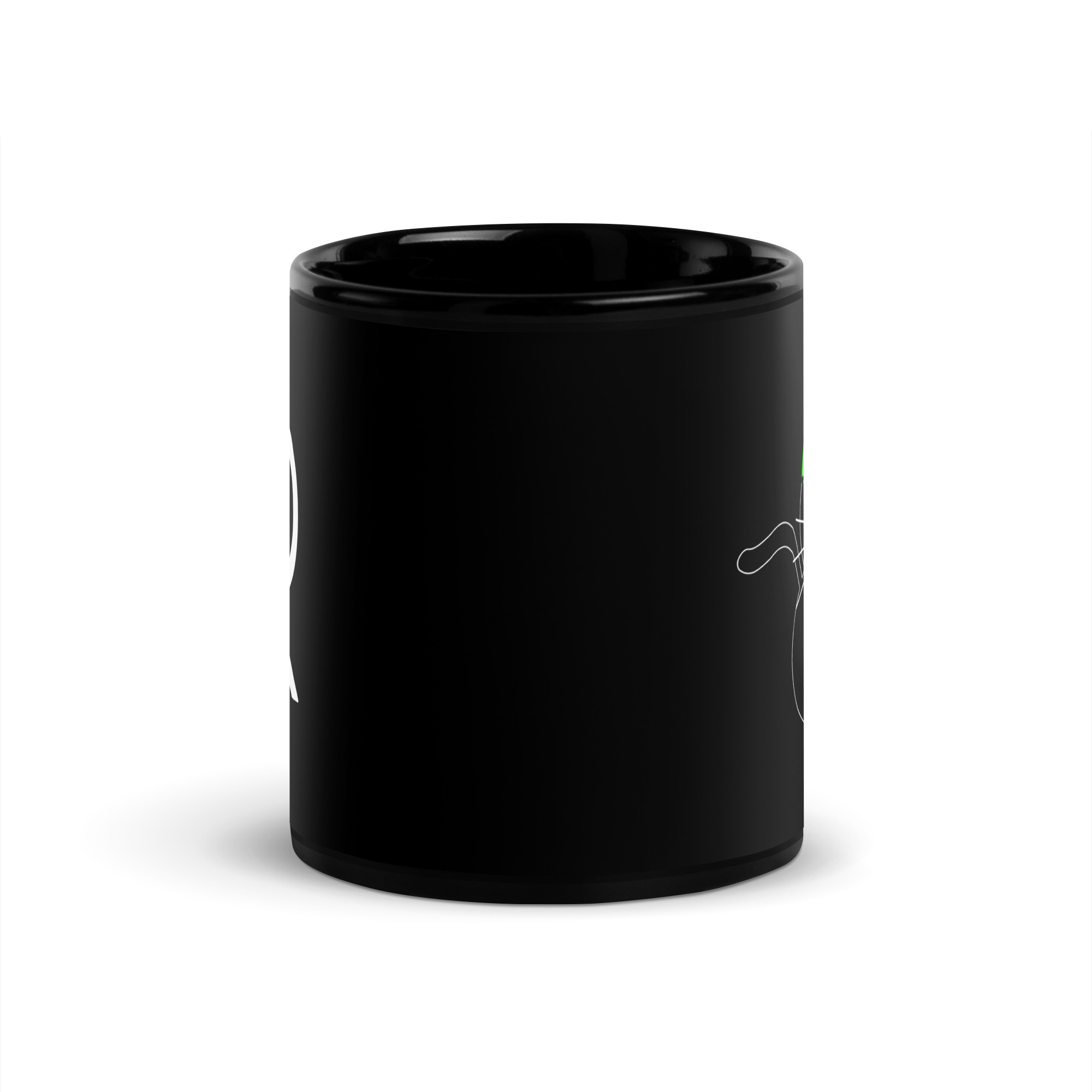 R - Luigi Kitty Black Glossy Mug - Image 3