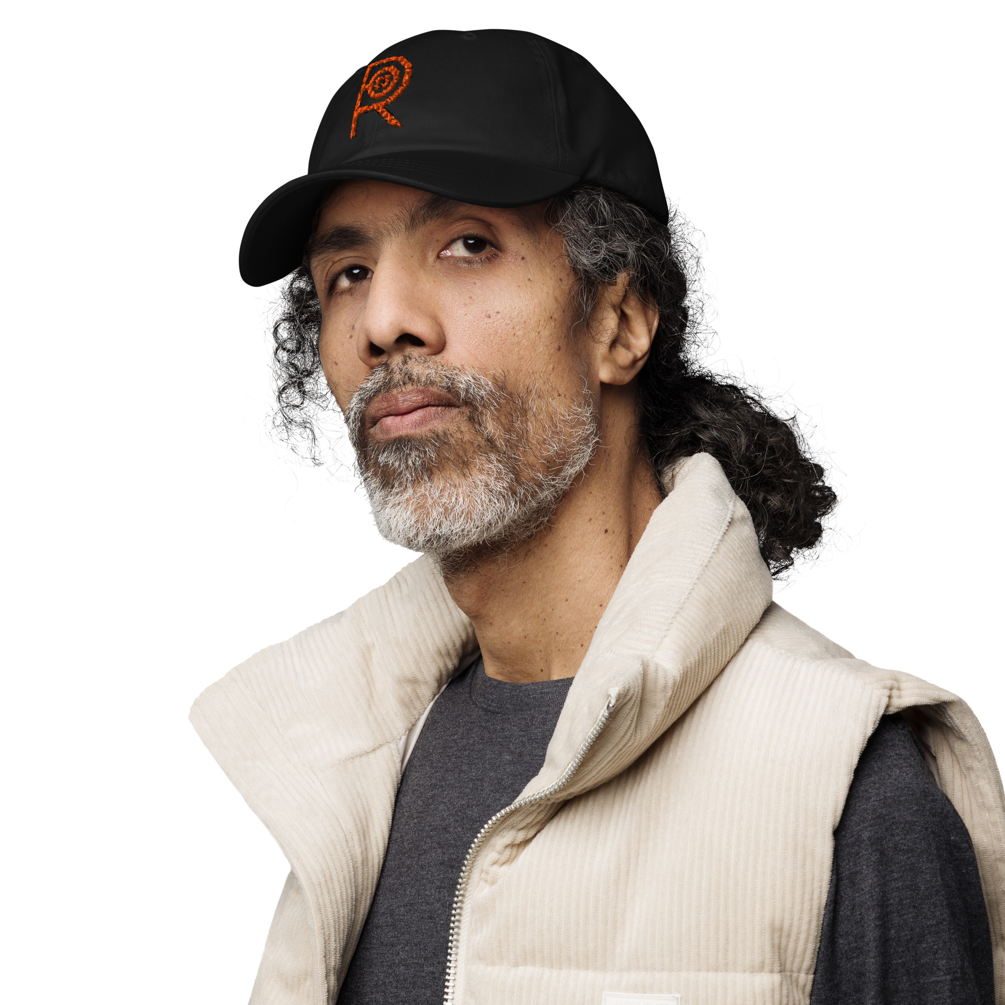 R - Orange And Black Classic Dad Hat - Image 6