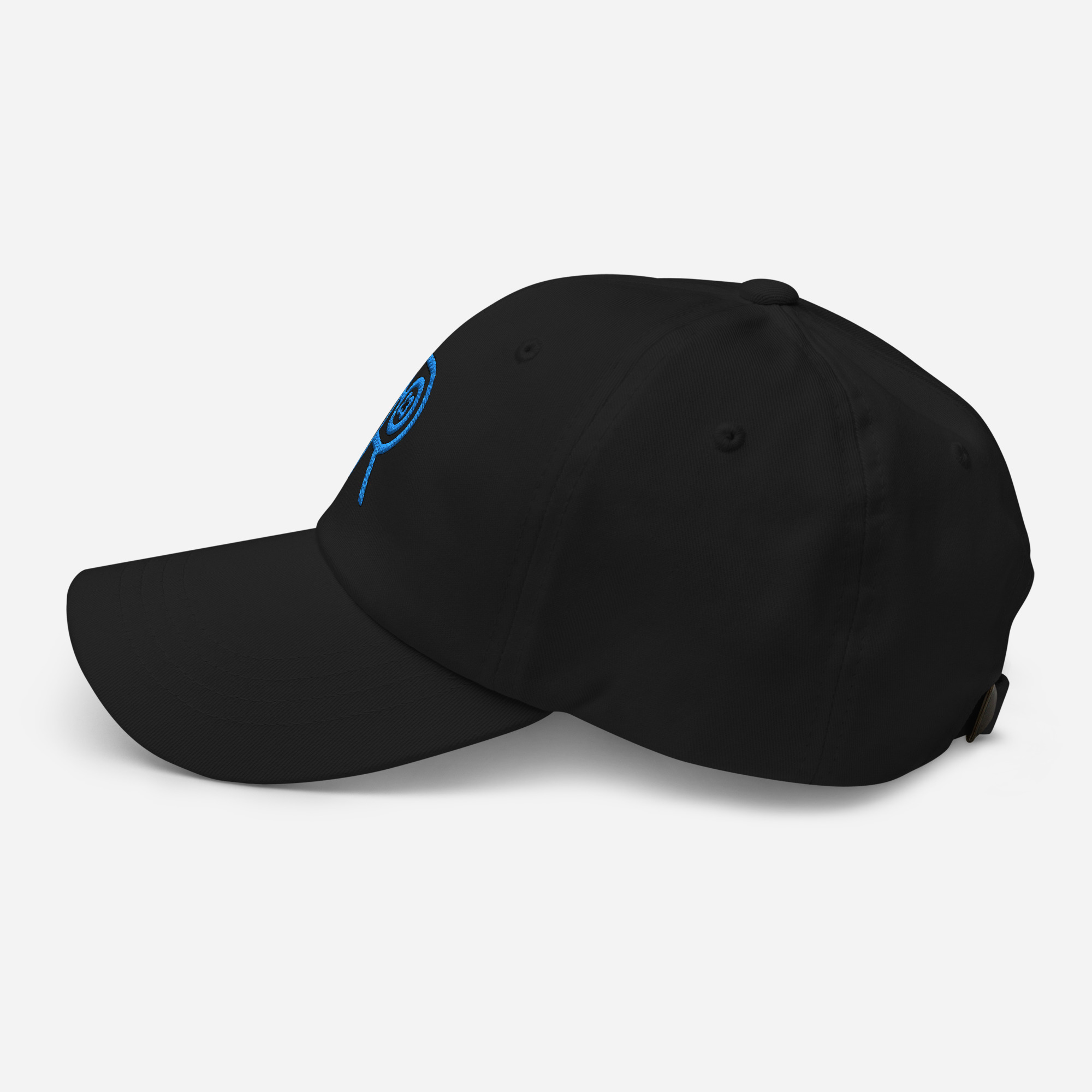R - Sky Blue And Black Classic Dad Hat - Image 8