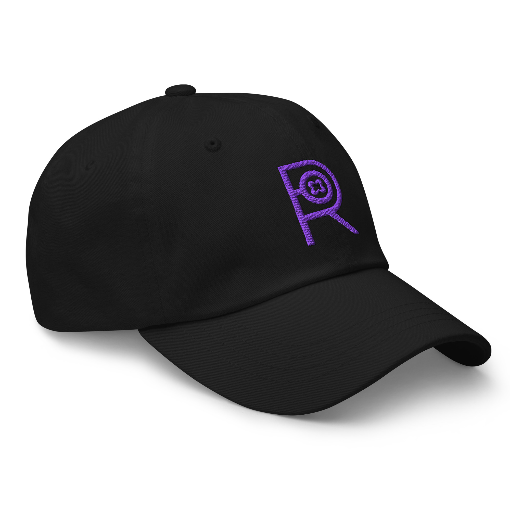 R - Purple And Black Classic Dad Hat - Image 11