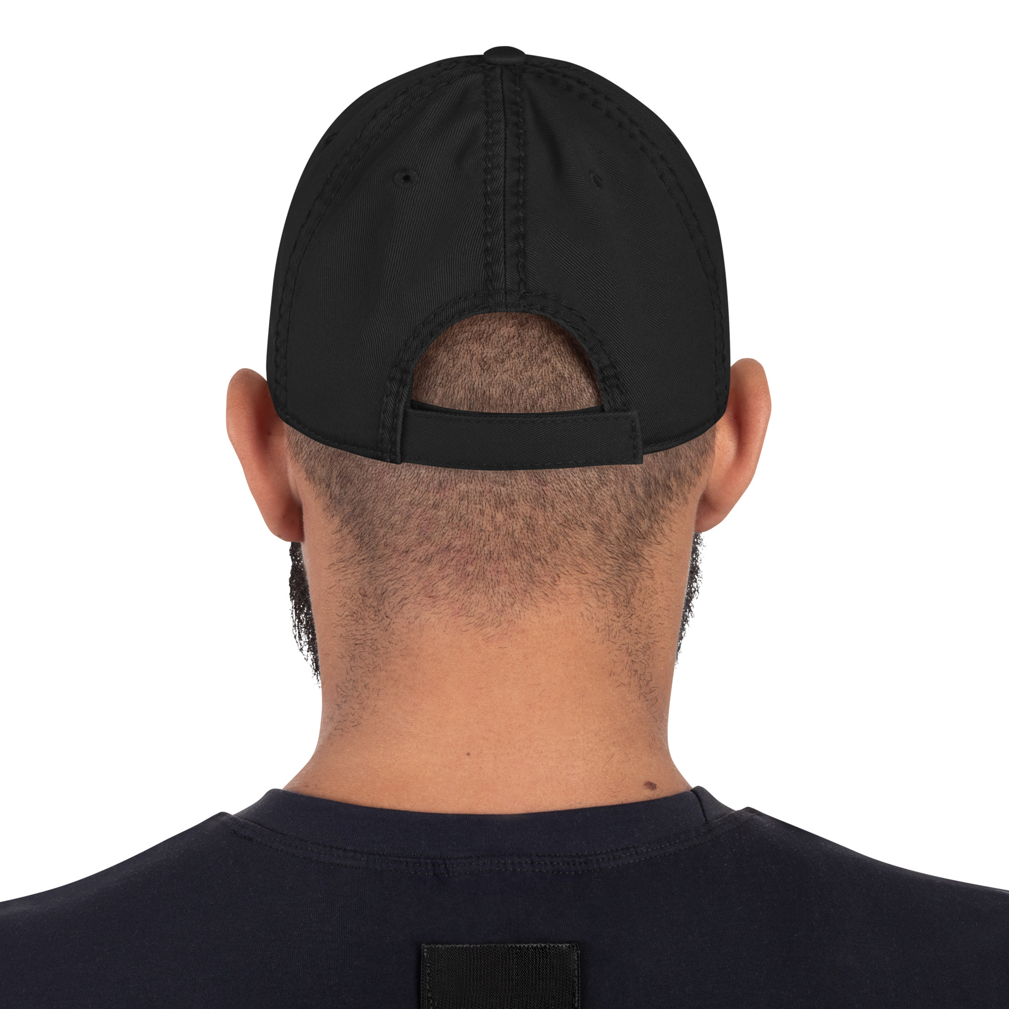 R - White And Black Distressed Dad Hat - Image 6