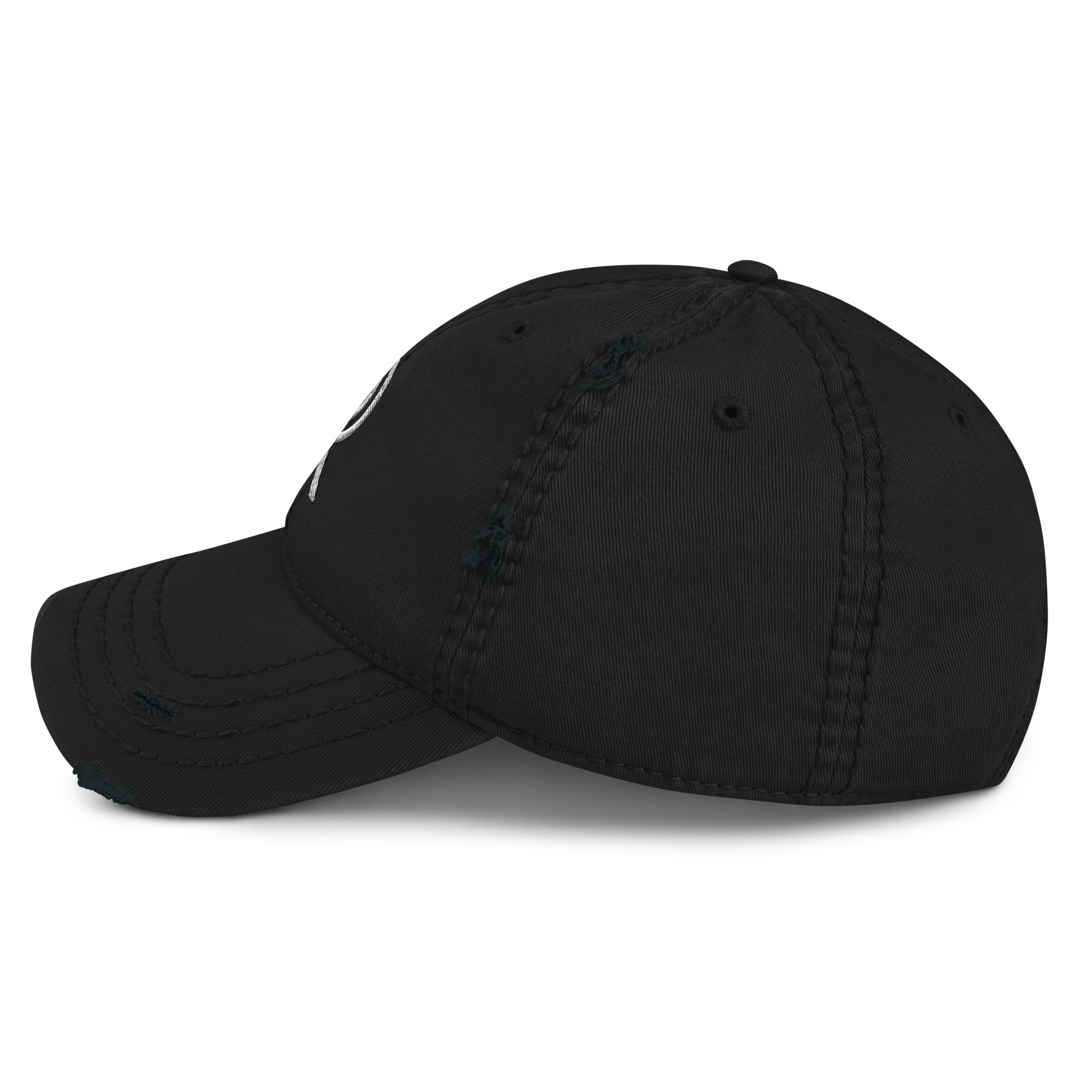 R - White And Black Distressed Dad Hat - Image 13