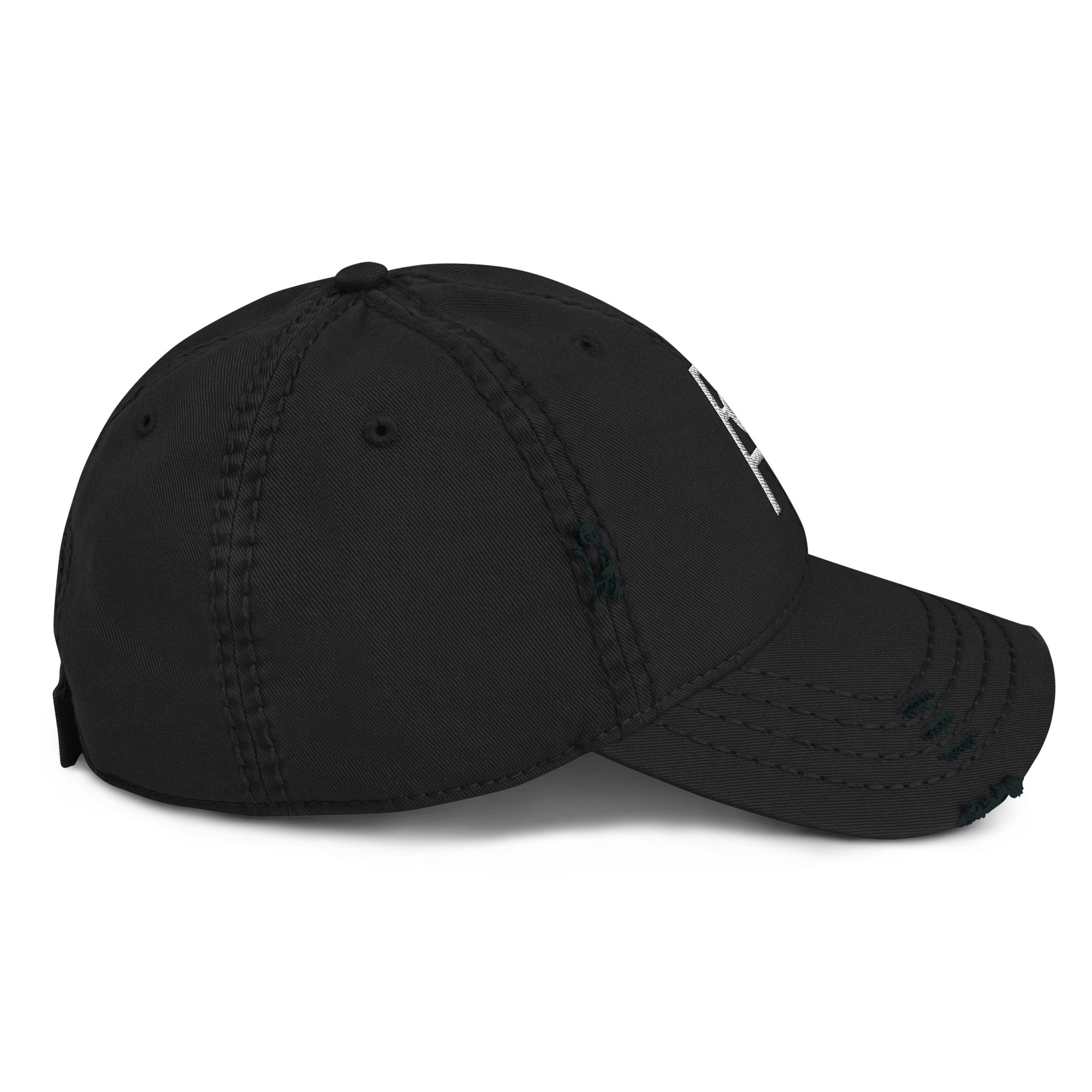 R - White And Black Distressed Dad Hat - Image 12