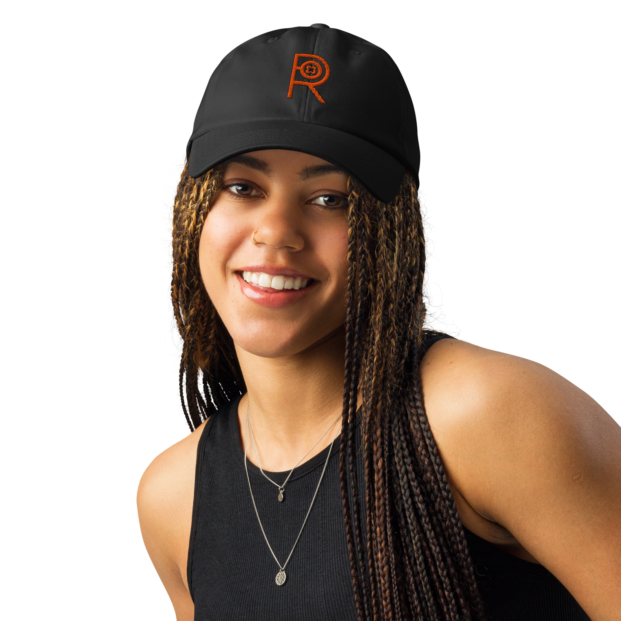 R - Orange And Black Under Armour® Dad Hat - Image 7