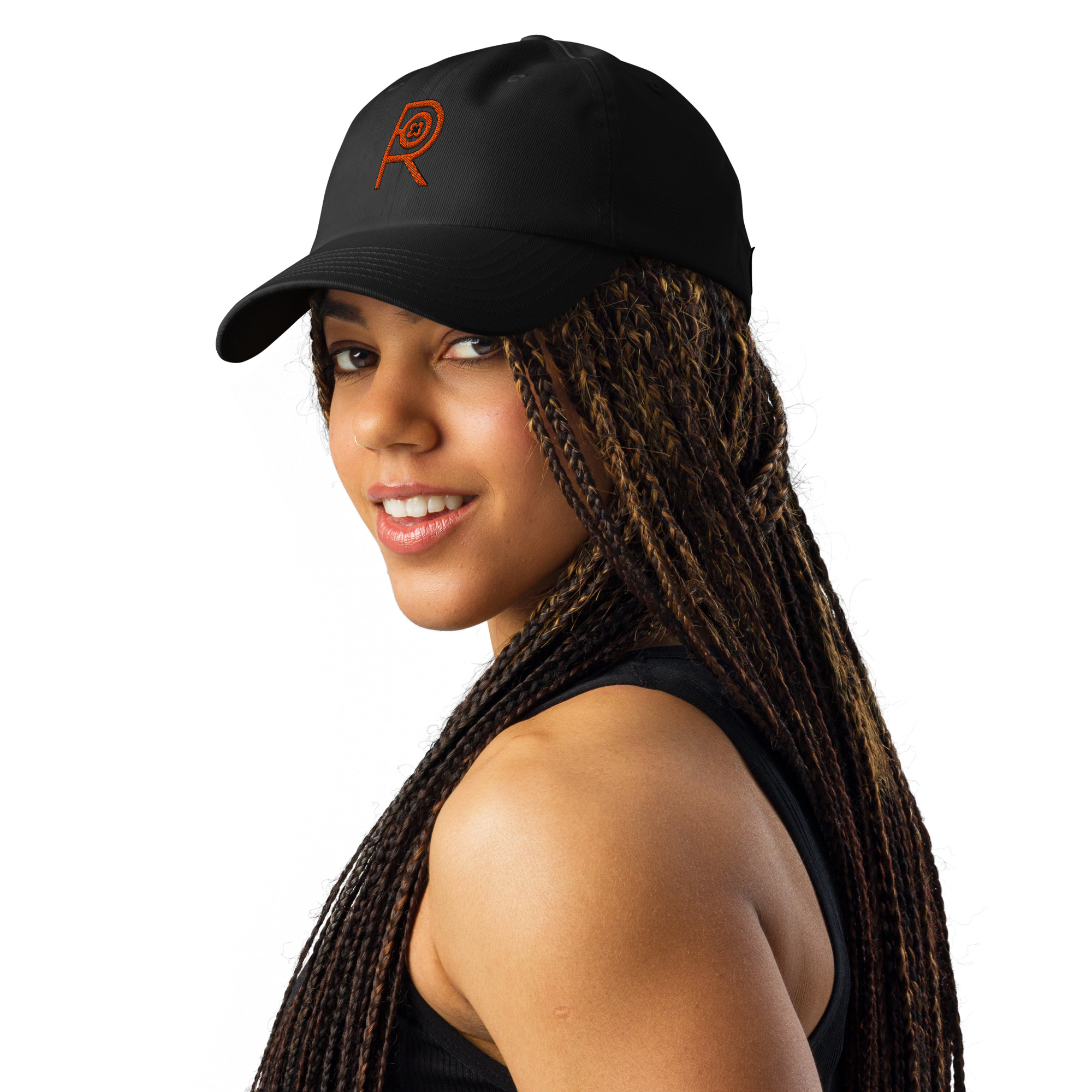 R - Orange And Black Under Armour® Dad Hat - Image 2