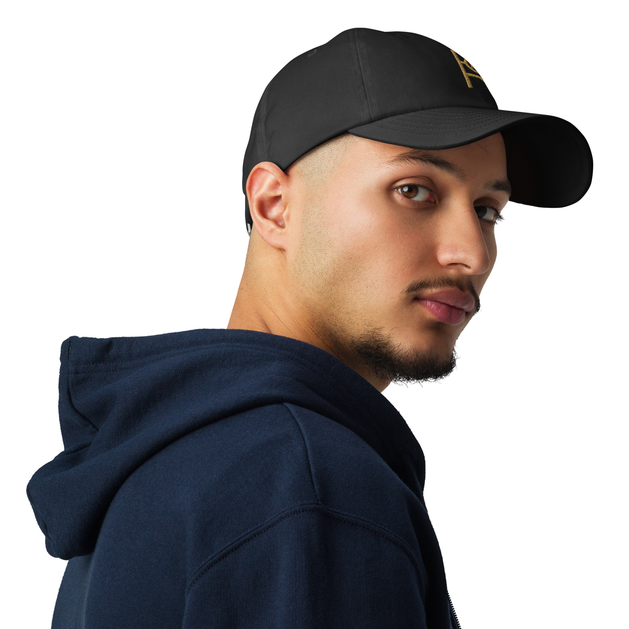 R - Old Gold And Black Under Armour® Dad Hat - Image 3