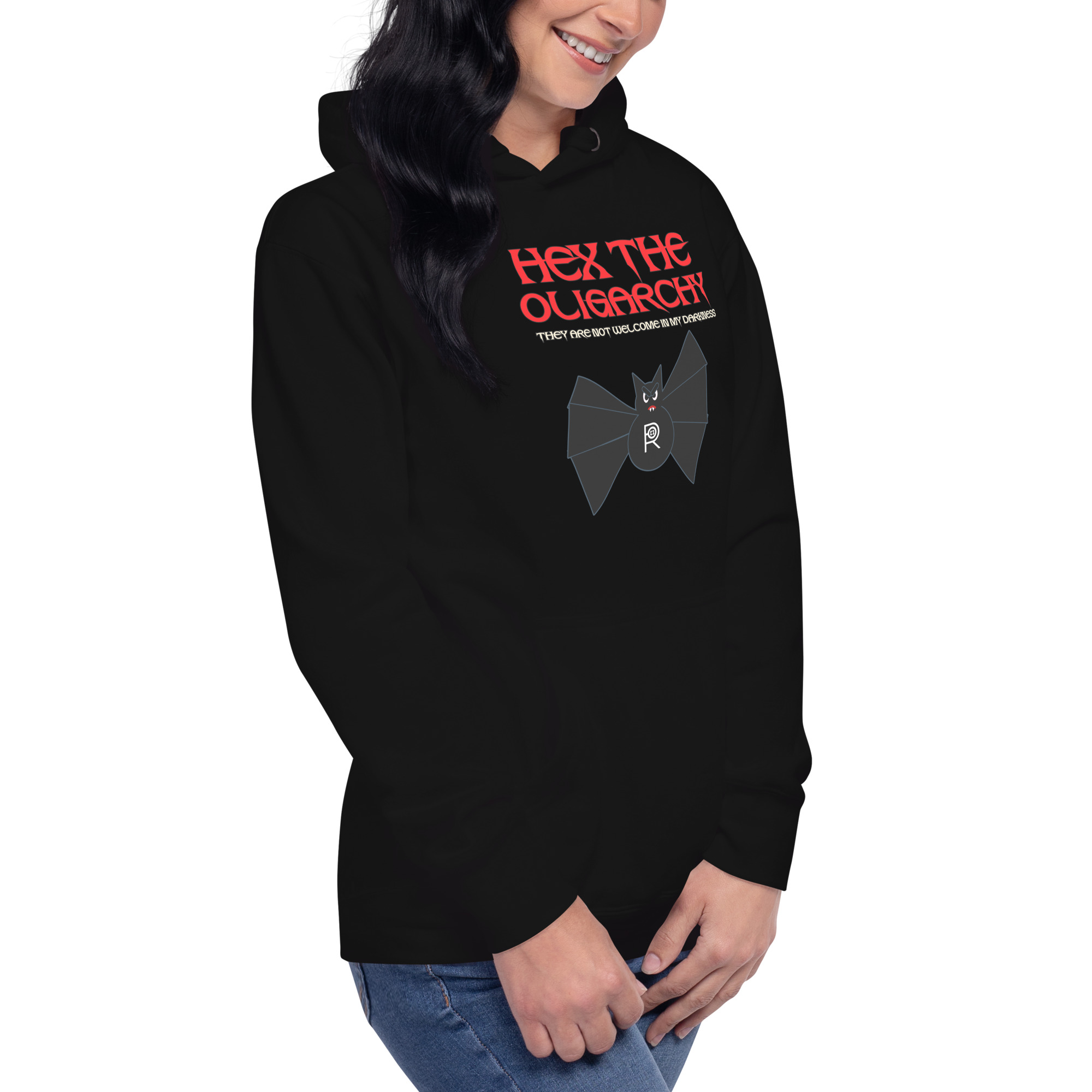R - Hex The Oligarchy They Are Not Welcome In My Darkness Black Unisex Hoodie - Image 4