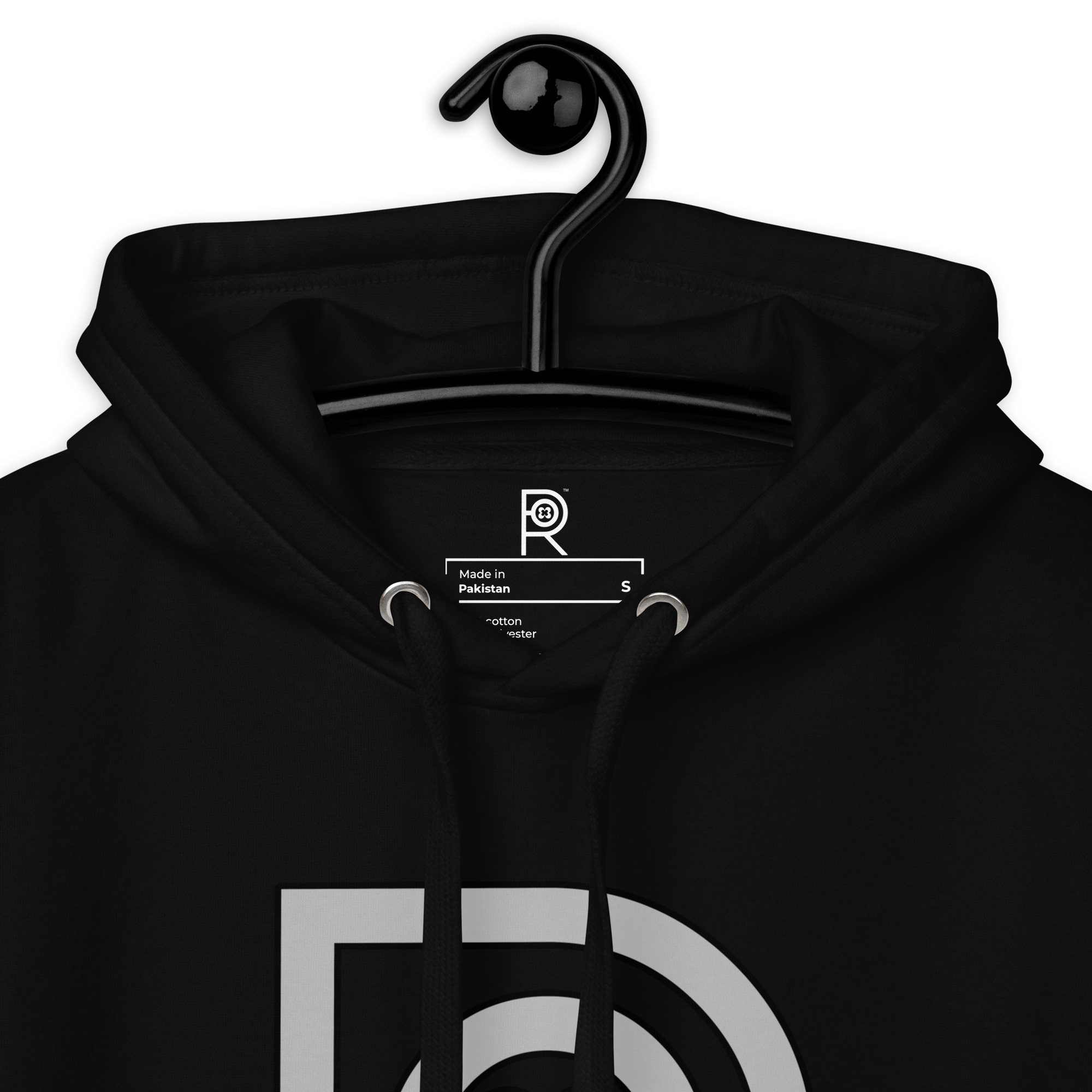 R - Grey And Black On Black Unisex Hoodie - Image 9