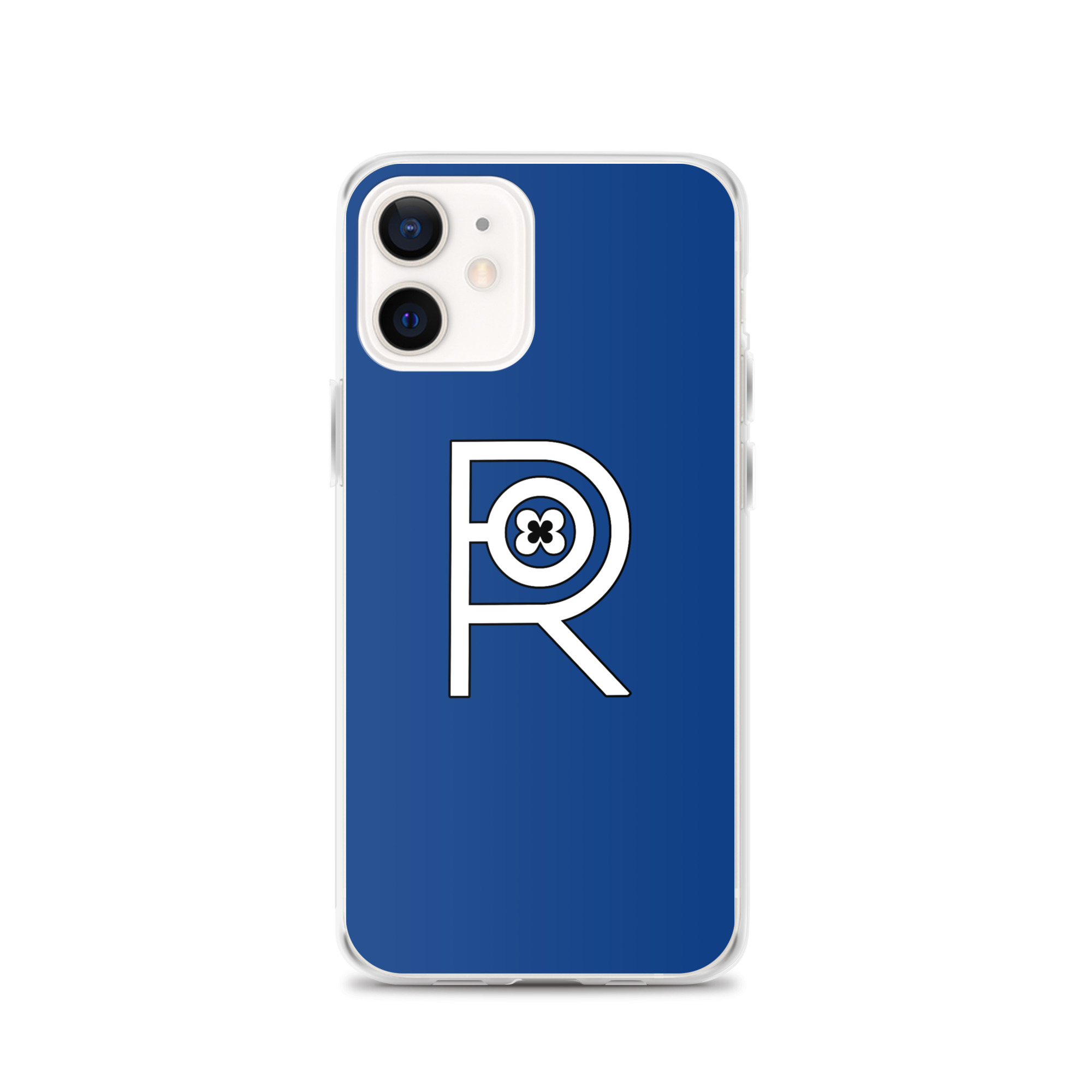R - White And Black Outlined On Blue Clear Case for iPhone® - Image 14