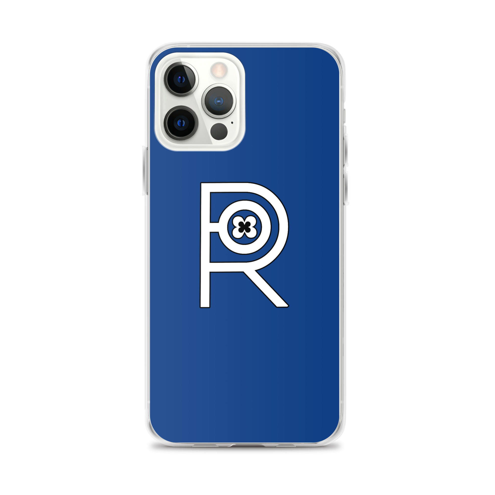 R - White And Black Outlined On Blue Clear Case for iPhone® - Image 10