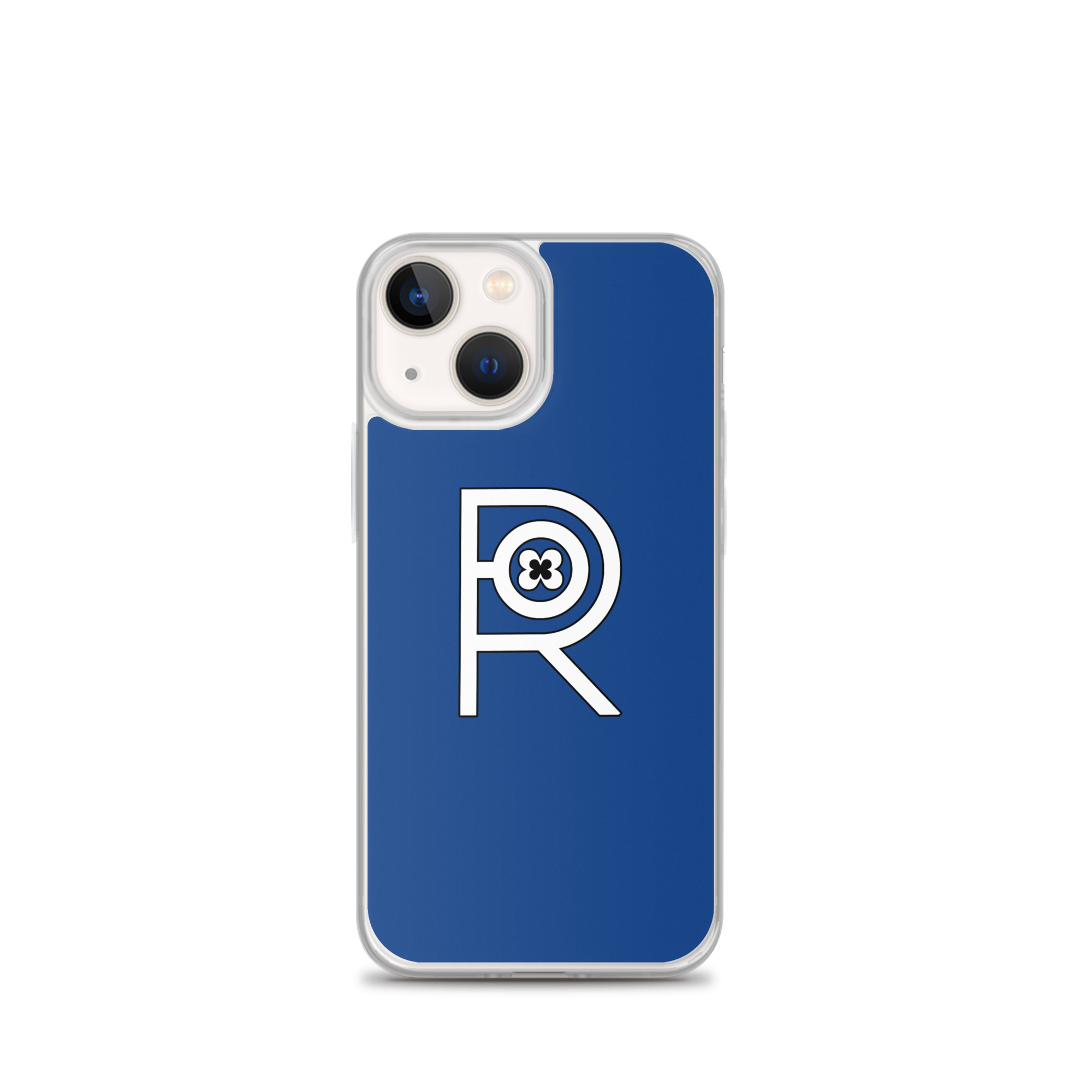 R - White And Black Outlined On Blue Clear Case for iPhone® - Image 16