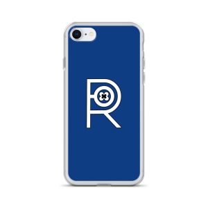 R - White And Black Outlined On Blue Clear Case for iPhone®